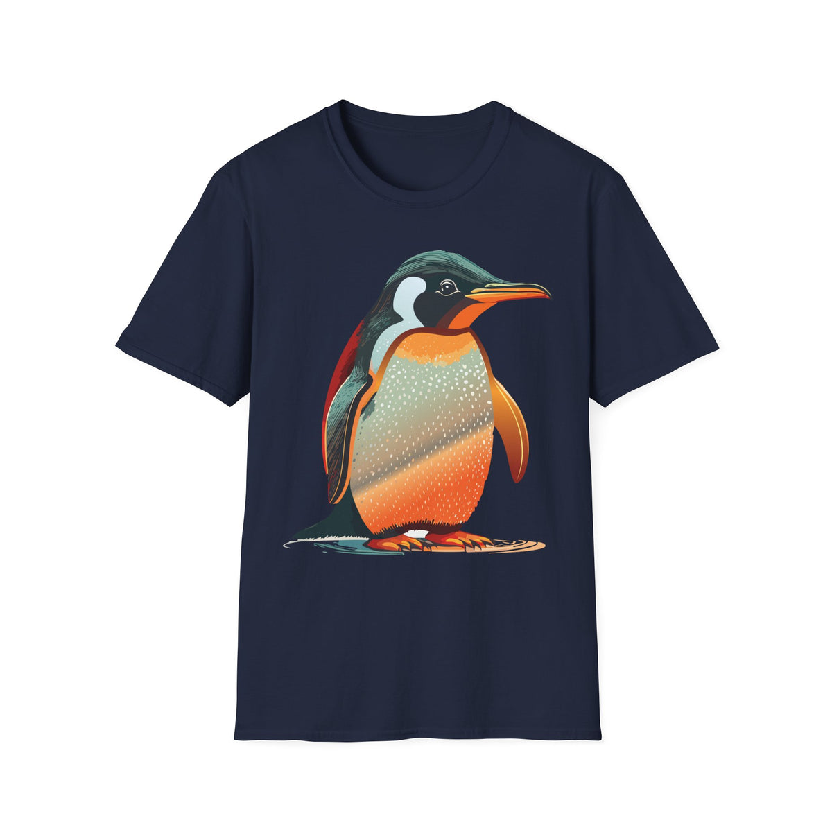 Colorful Penguin Illustration T-Shirt | Vibrant Penguin Artwork