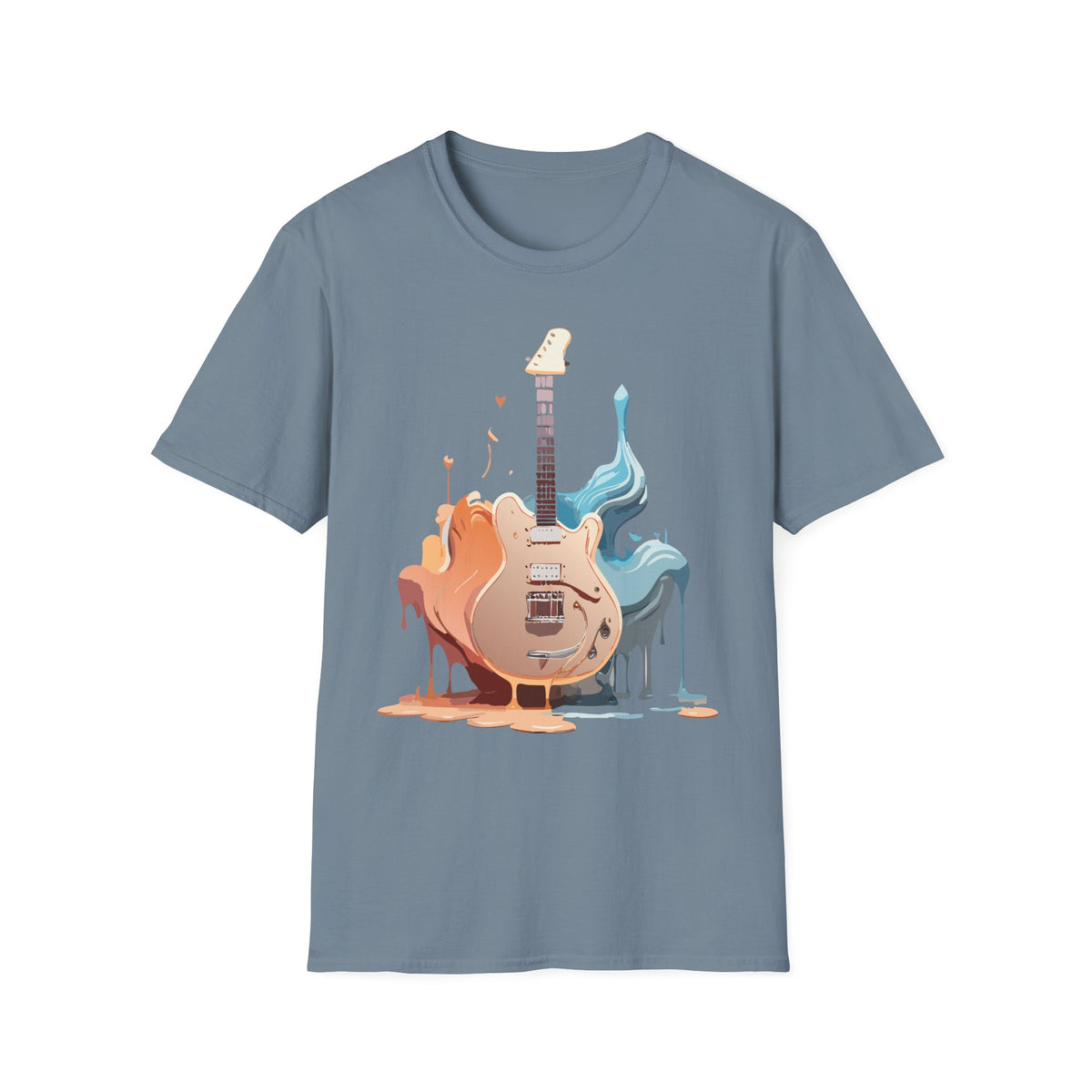 Liquid Paint Electric Guitar T-Shirt | Music Art, Colorful Guitar Tee