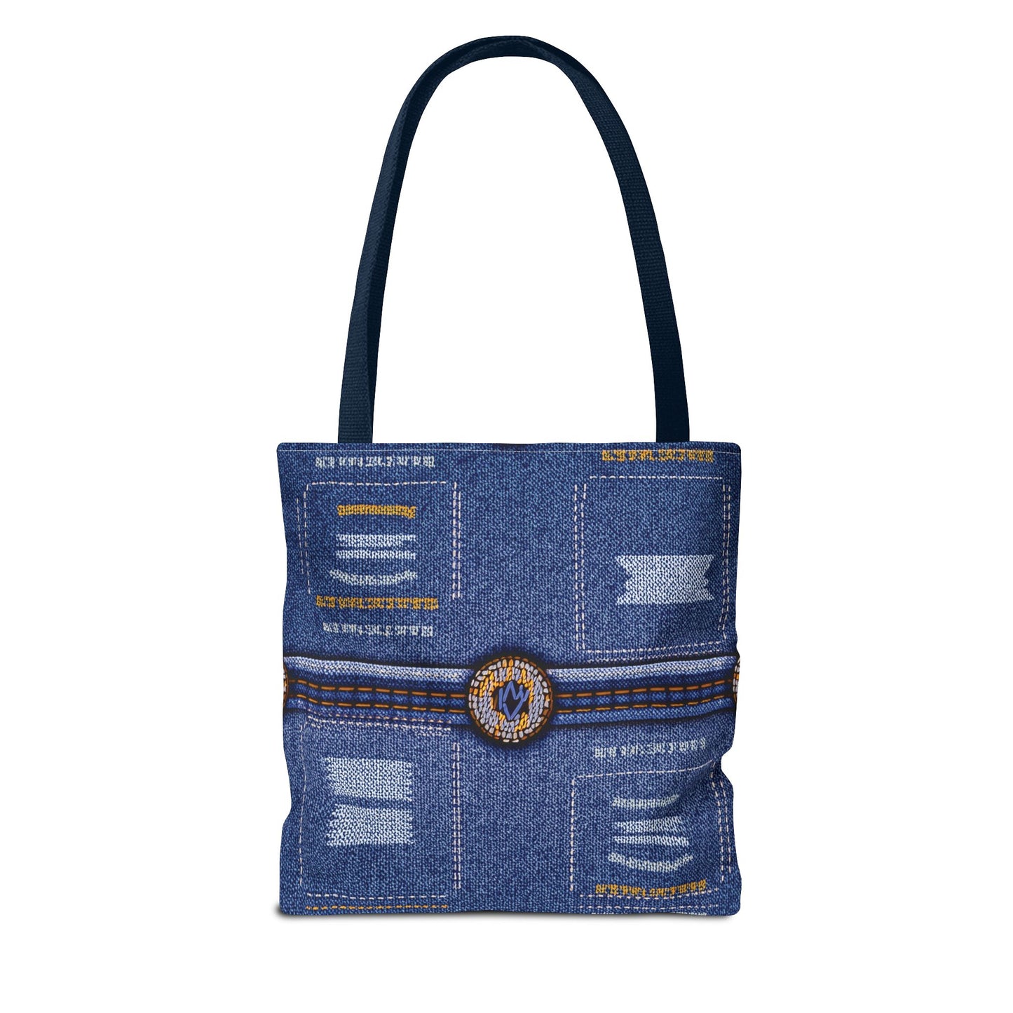 Denim Fabric Imitation Print Unisex Canvas Bag Poly Spun 3 Sizes Tote Bag 136
