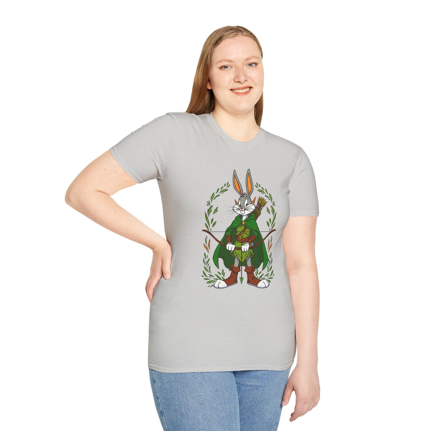 Bugs Bunny T Shirt Cartoon Art Tee Unisex Gildan Softstyle 64000 100 Percent Ring Spun Cotton