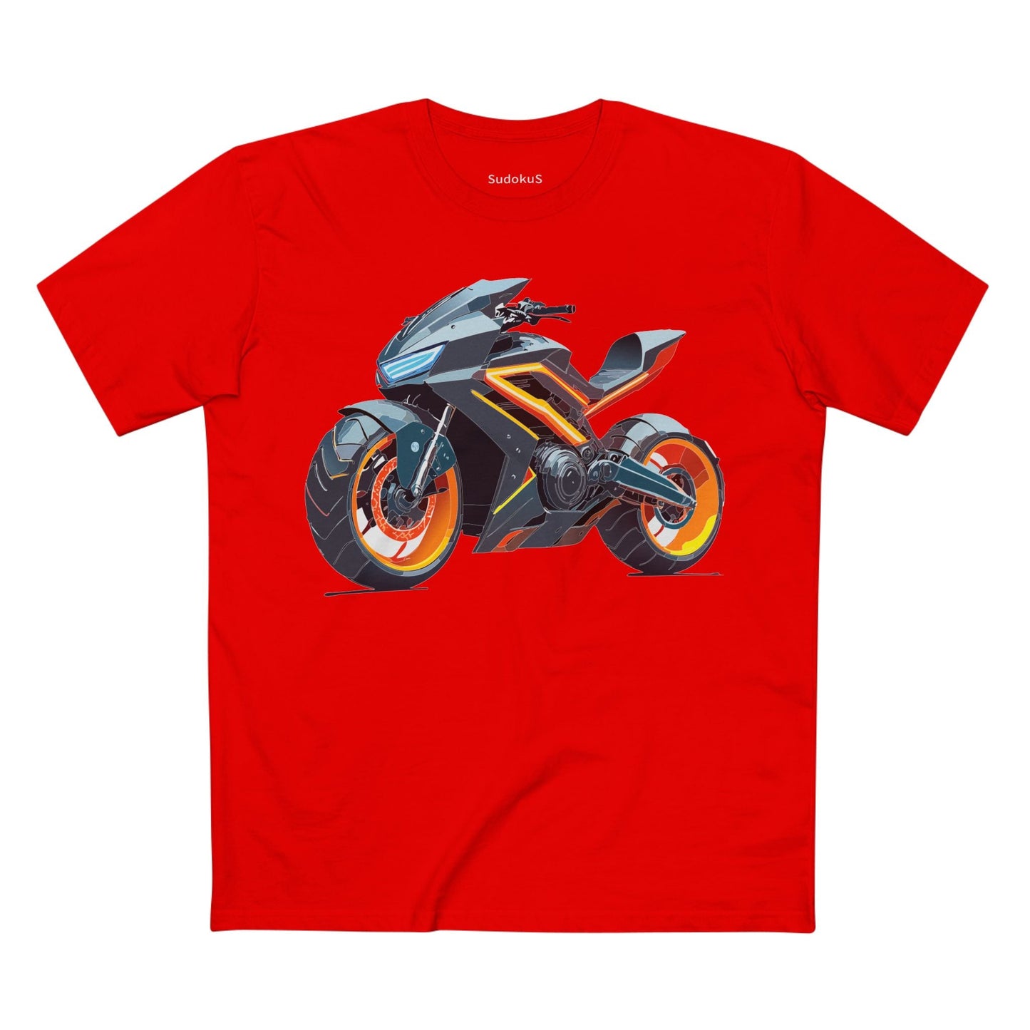 Moto Bike Graphic Unisex 100 Cotton Staple Tee 12