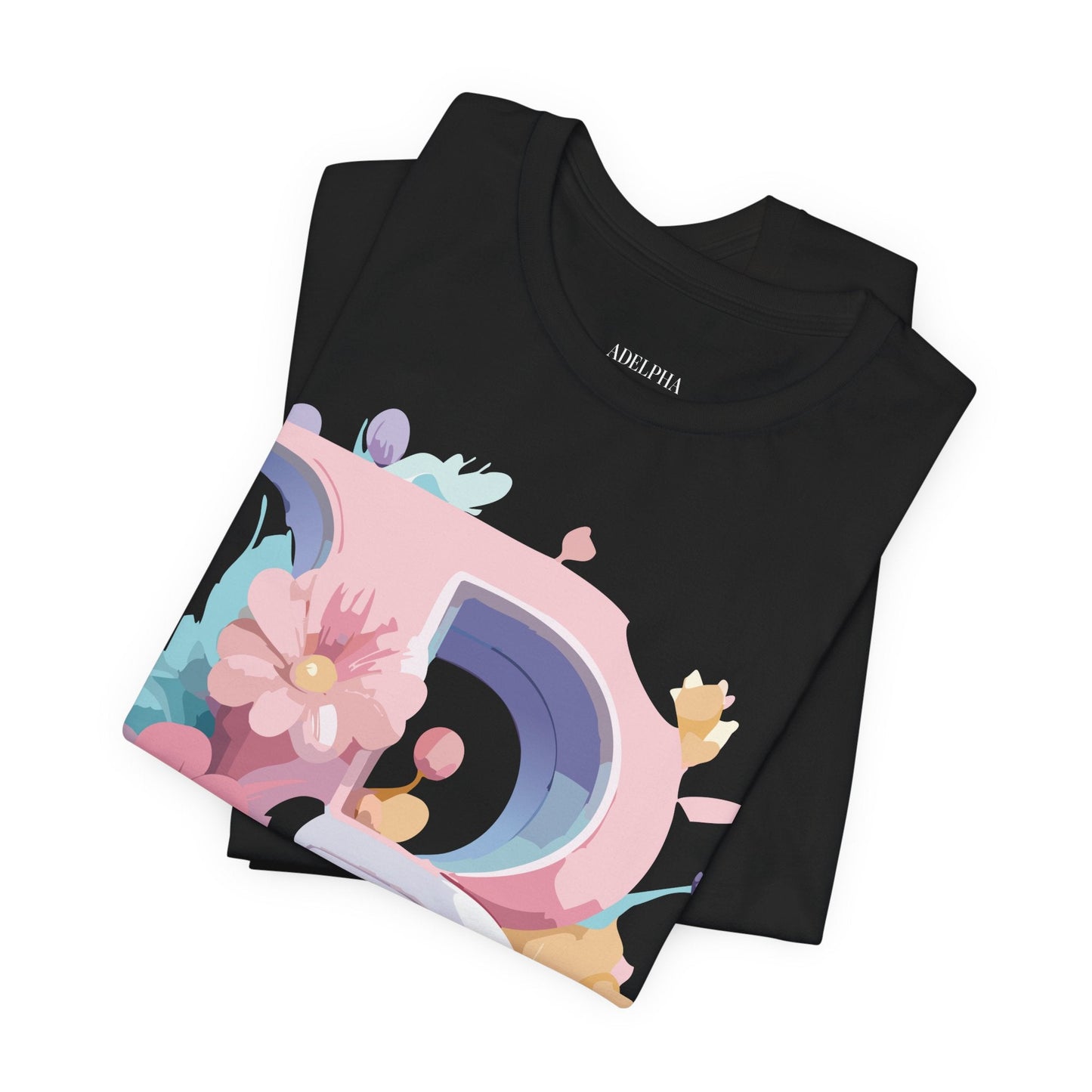 Letter B Shirt Graphic Tee Unisex Vintage Inspired Artwork Adelpha Art Design Short Sleeve