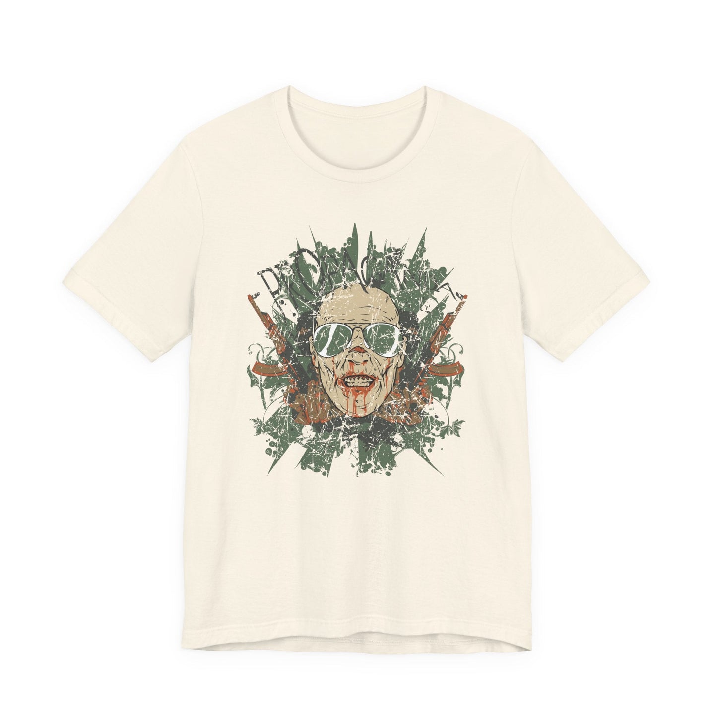 Retro Skull Floral Graphic Design Unisex Cotton T-Shirt G-2