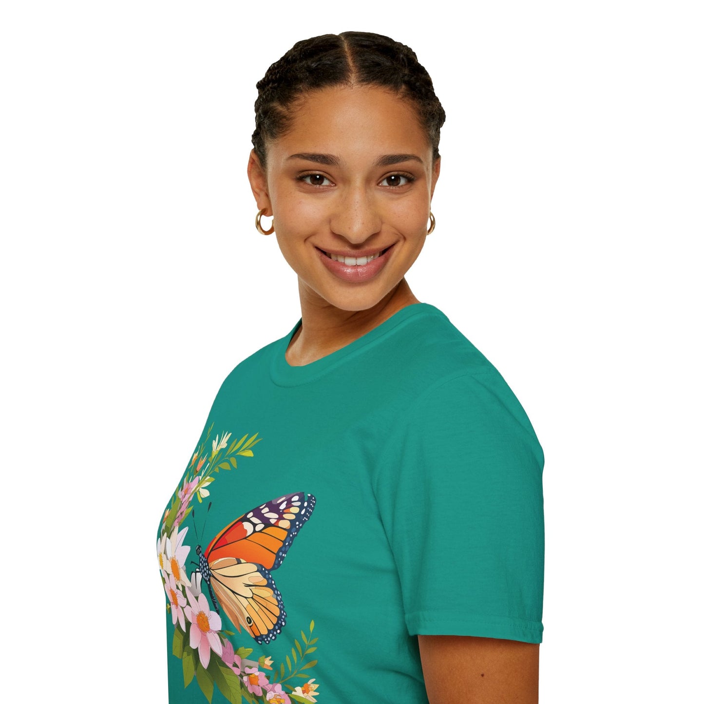 Monarch Butterfly T Shirt Unisex Softstyle Gildan 64000 100 Percent Cotton Tee Breathable