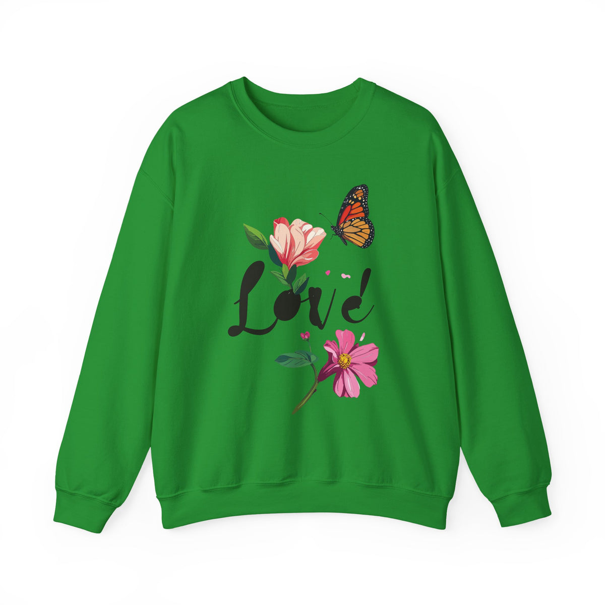 Floral Love Graphic Valentine's Day Sweatshirt Unisex 50/50 Cotton-Poly Sweatshirt w44