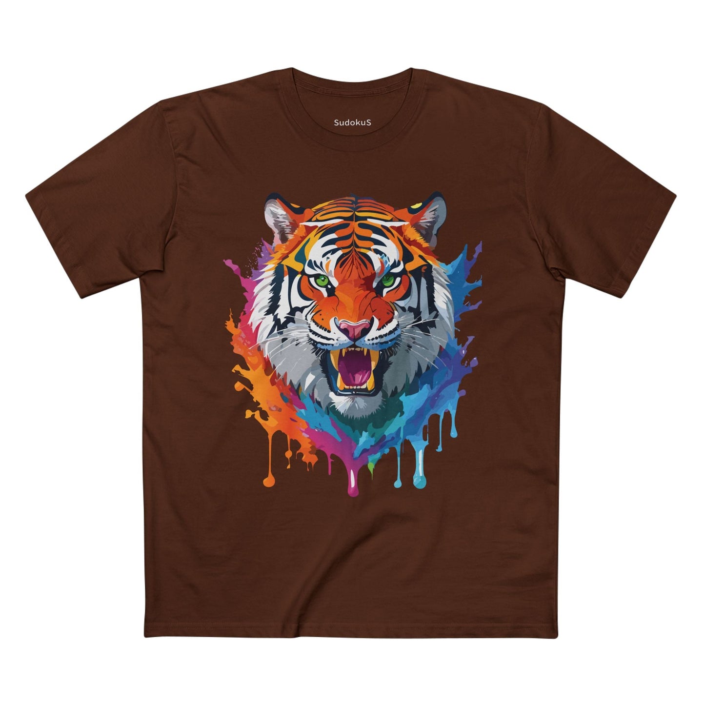 Tiger Graphic Unisex 100 Cotton Staple Tee with Animal Design Artwork 33