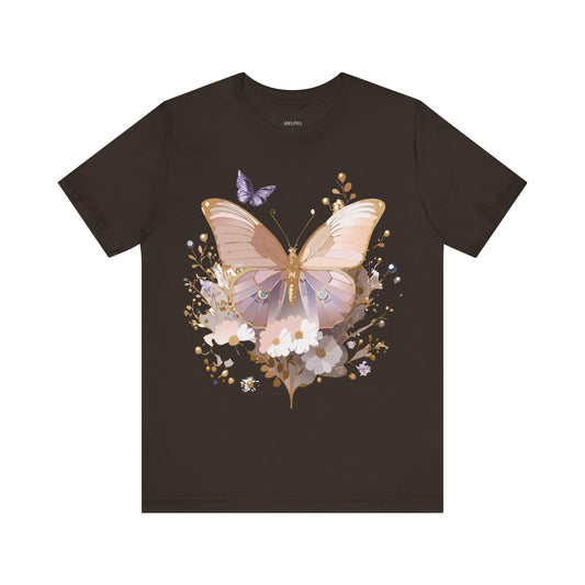 Butterfly Graphic Unisex Cotton Bella+Canvas Tee with Art Design n84