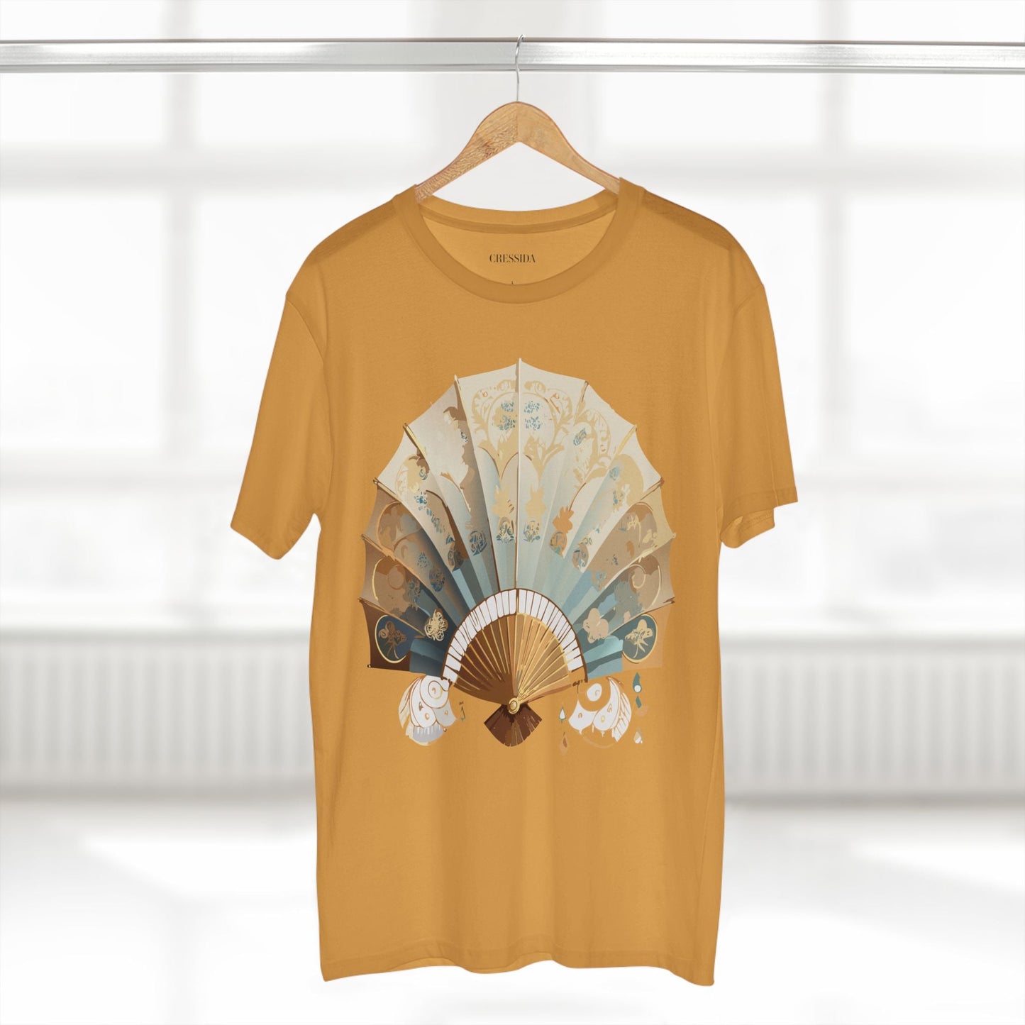 Antique Fan Graphic Design T-Shirt Unisex 100 Cotton Floral Carnival Artwork Tee 14
