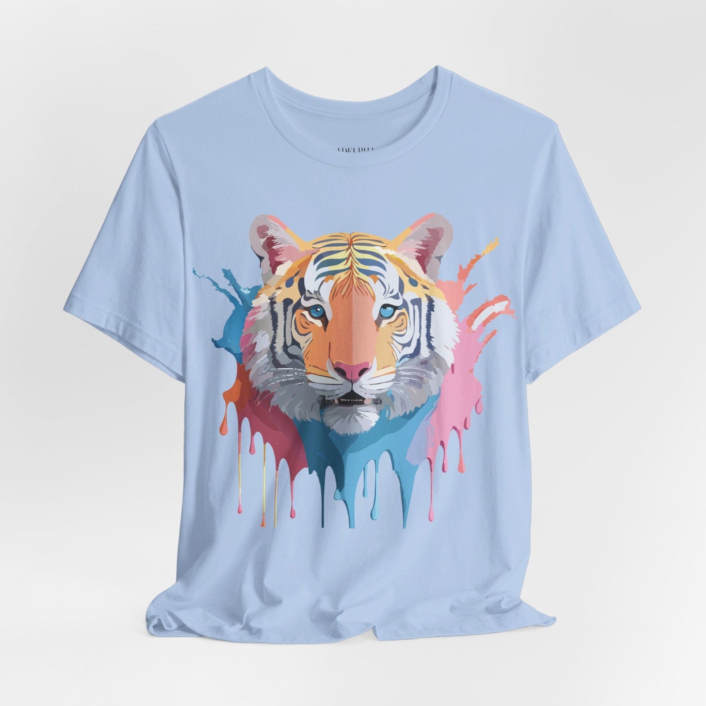 Tiger Graphic Tee Unisex Short Sleeve Shirt With Vintage Inspired Adelpha Artwork