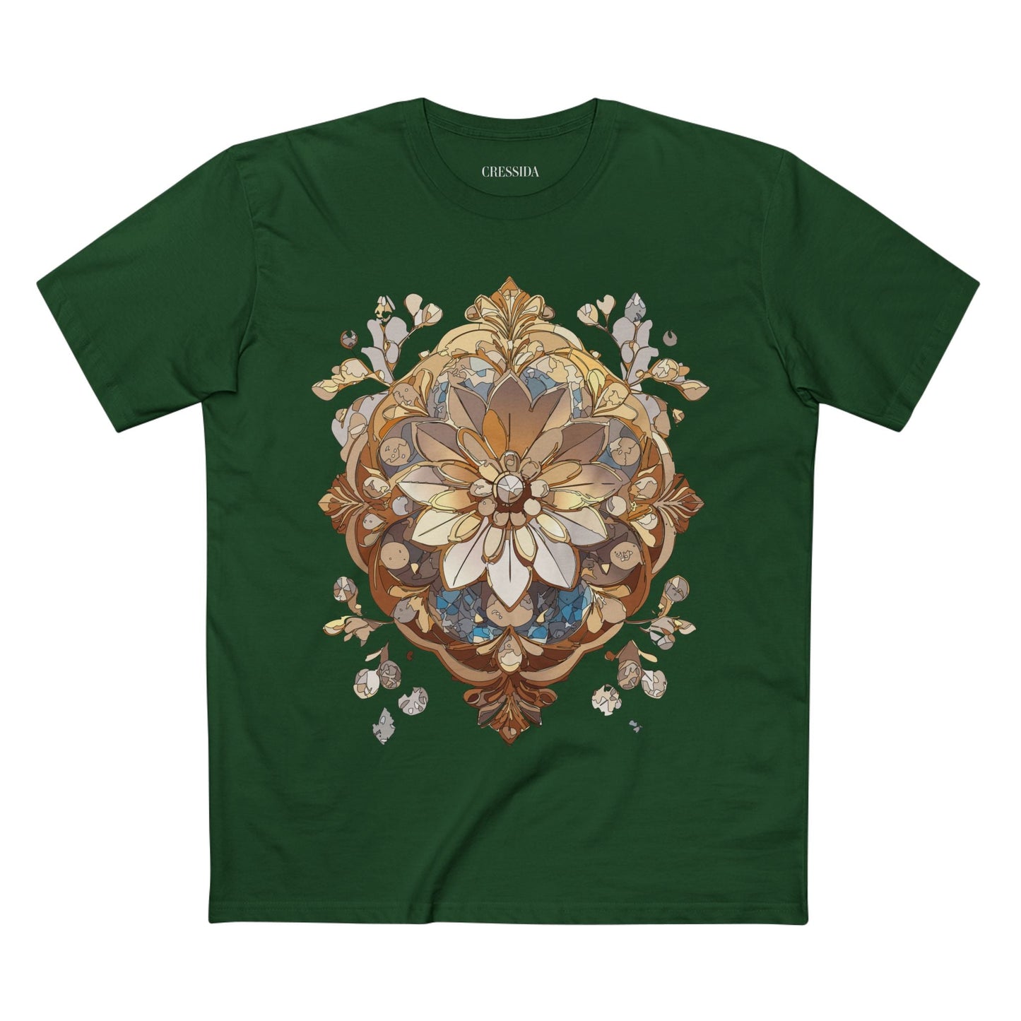 Floral Graphic T-Shirt Unisex 100 Cotton Art Design with Antique Flowers Tee 18