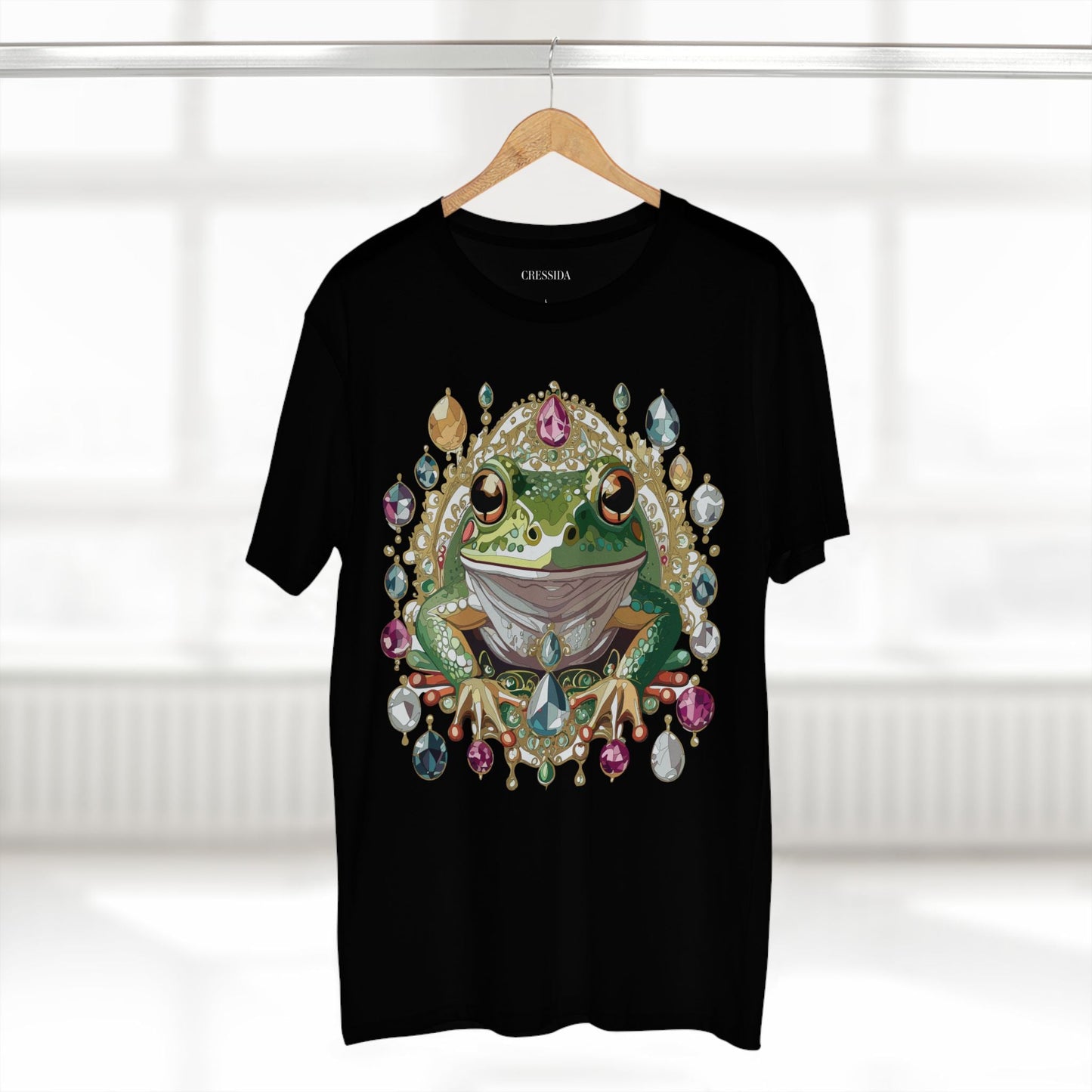 Frog Graphic Unisex 100 Cotton Tee With Unique Animal Golden Medallion Art Design 27