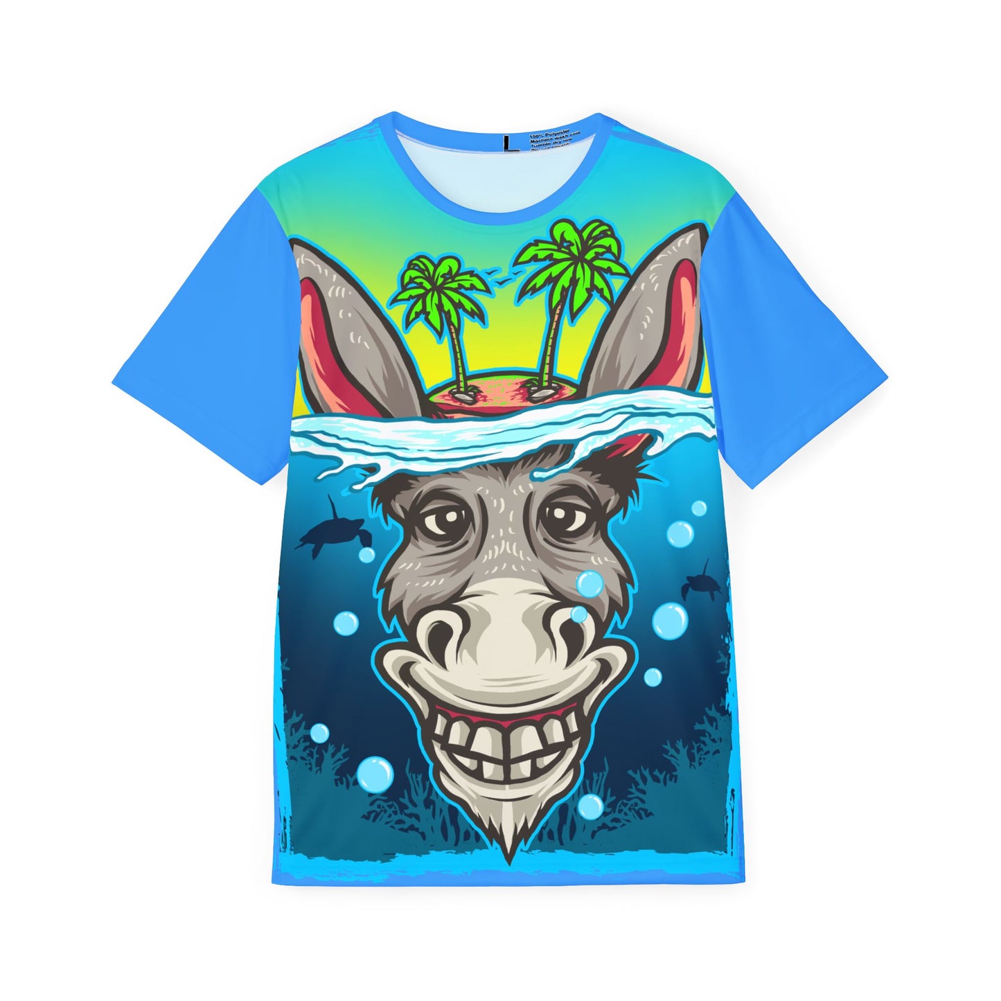 63 Unisex Poly T-Shirt with Cartoon Graphic Design