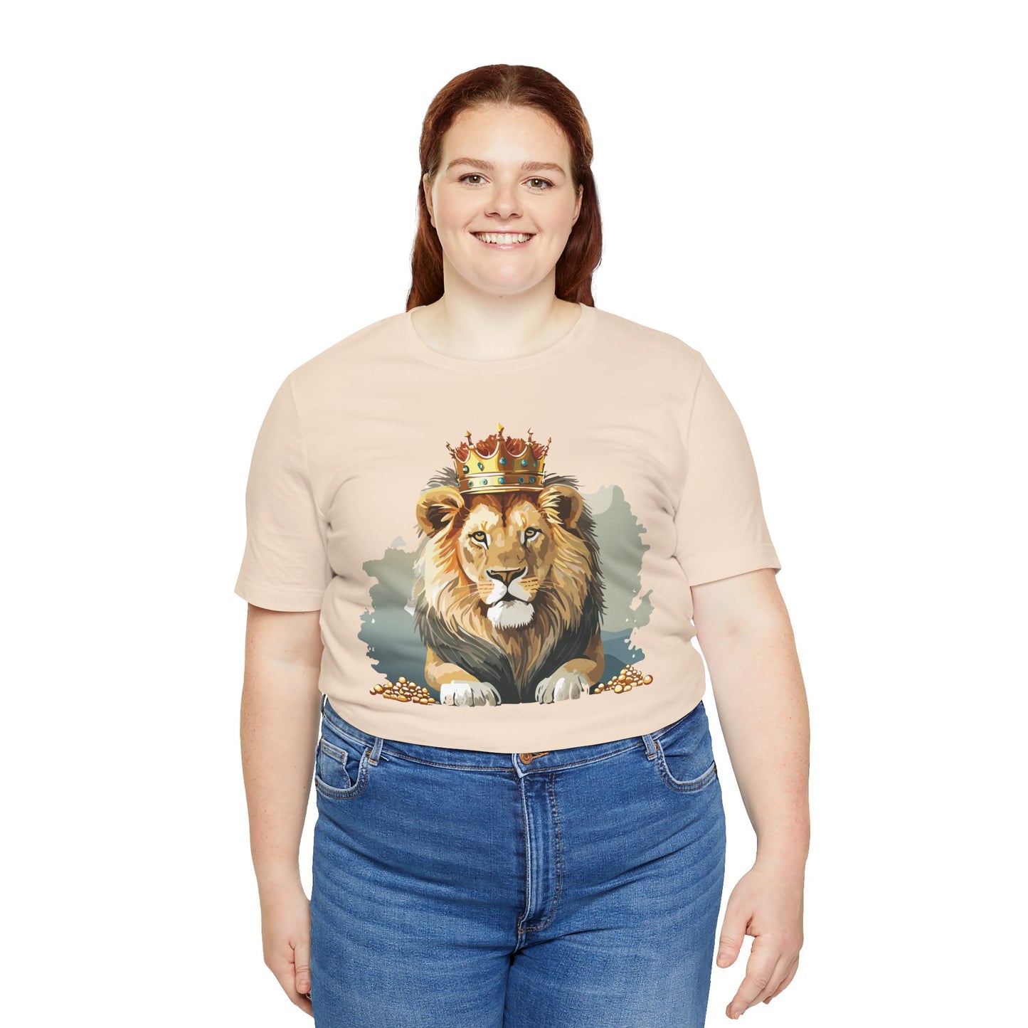 Majestic Lion Crown T-shirt, Animal Shirt, Lion Tee, Unisex Top, Birthday Gift, Shirt with Animal design