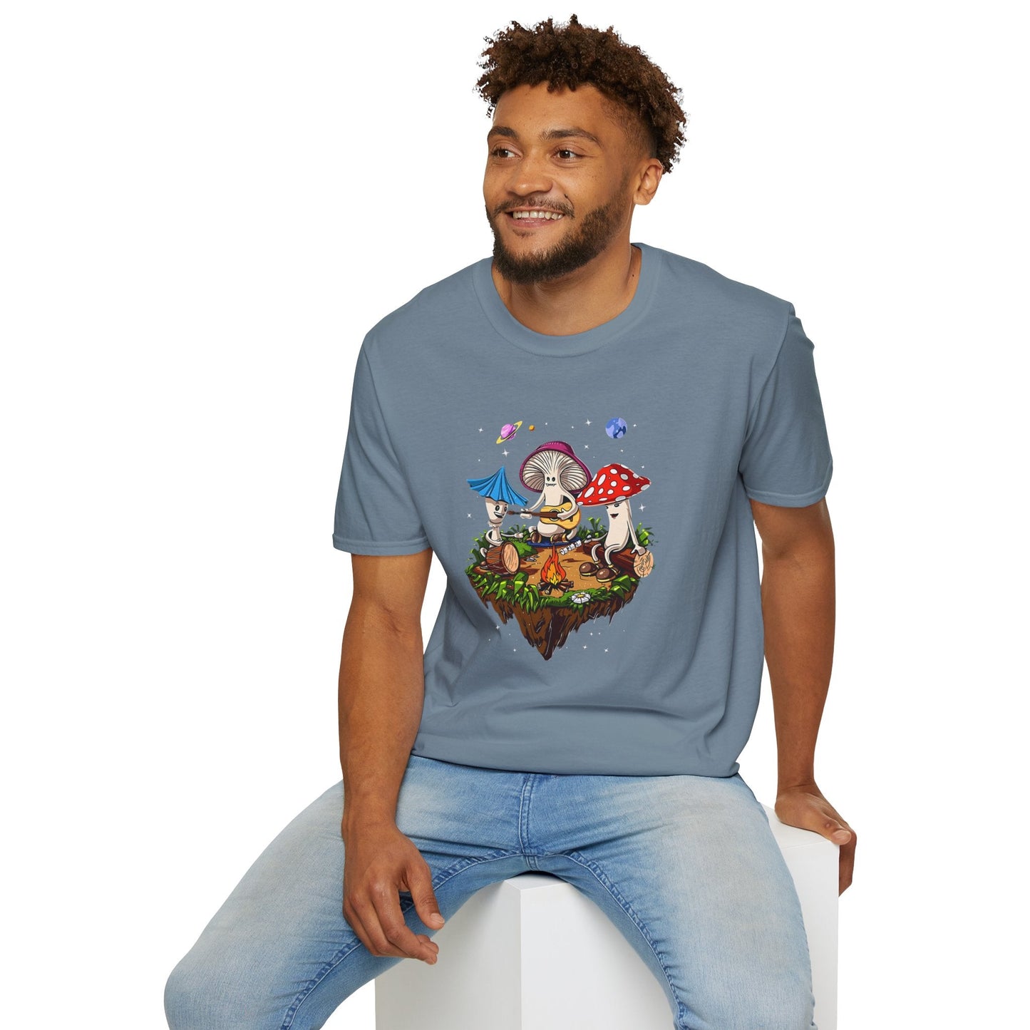 Funny Mashroom Graphic Unisex Softstyle Cotton With Cartoon Illustration Design 25