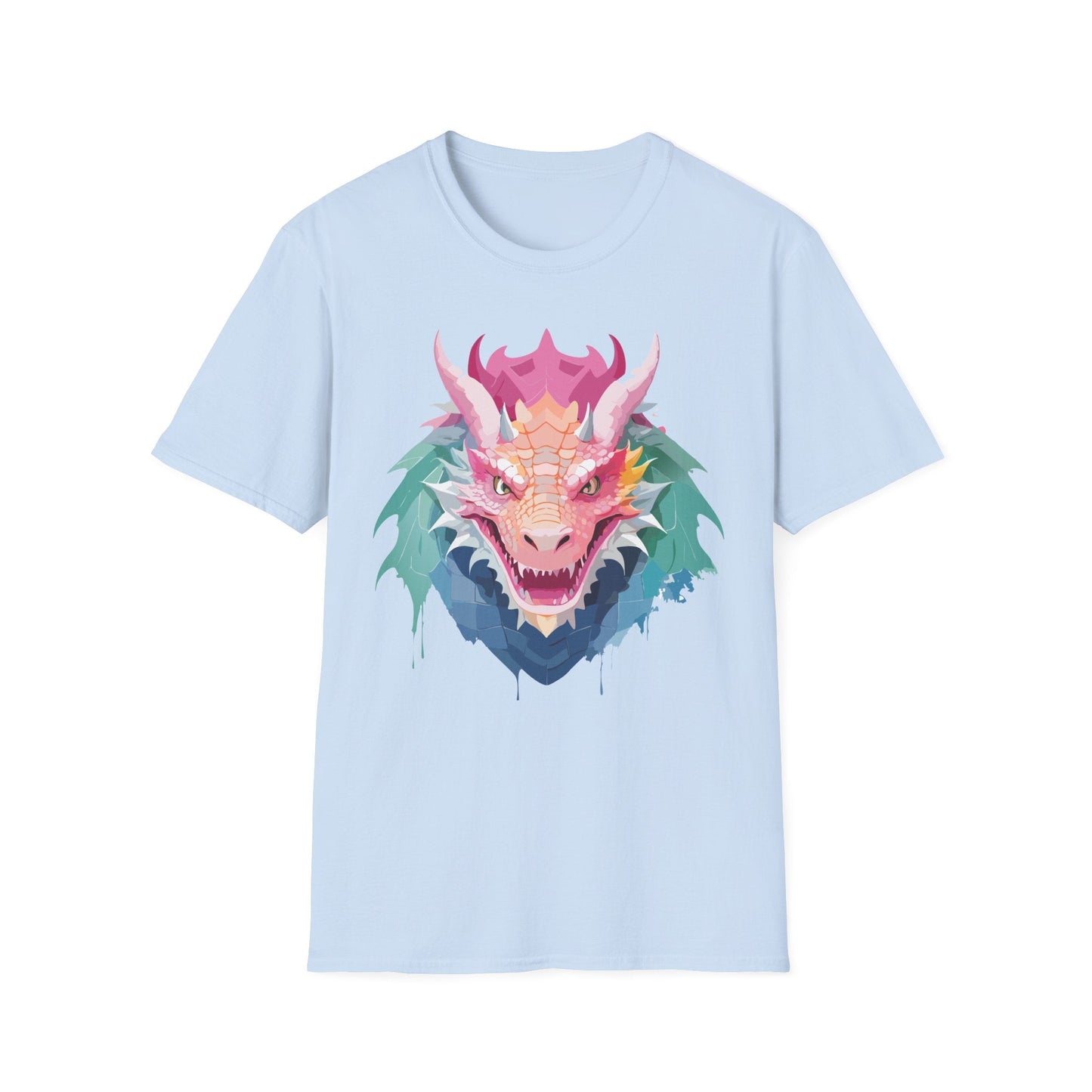 Dragon T Shirt Unisex Softstyle Cotton Tee With Animal Art Design Graphic Print Artwork