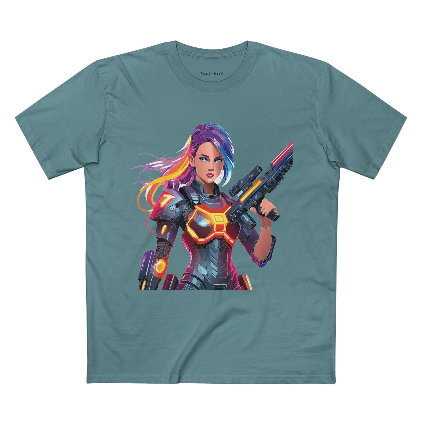 Army-woman Graphic Unisex 100 Cotton Staple Tee 17