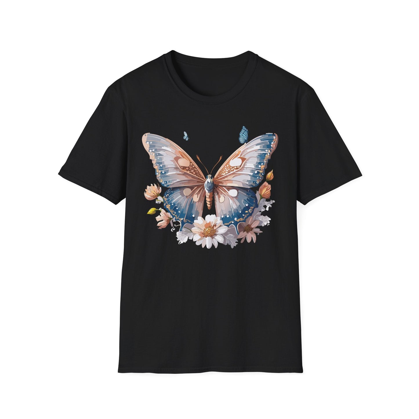 Butterfly Shirt Unisex Monarch Design Gildan 64000 Ring Spun Cotton Softstyle Tee For Comfort