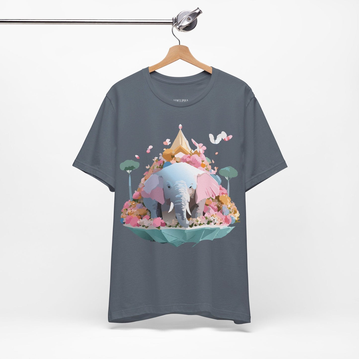 Elephant Graphic Tee Adelpha Unisex Short Sleeve Vintage Inspired Art Design Premium