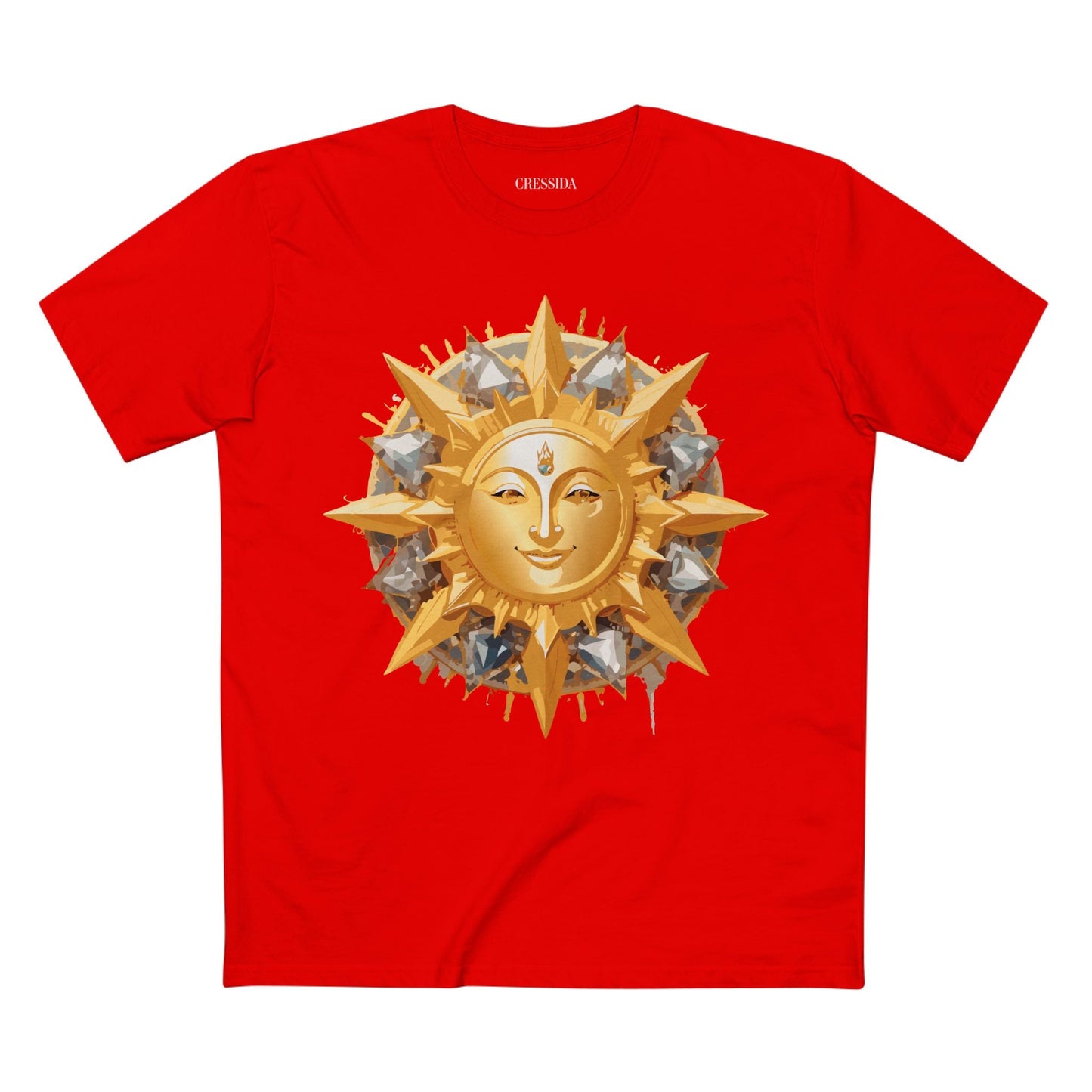 Gold Sun Graphic Unisex 100 Cotton T-Shirt with Golden Art Design 14