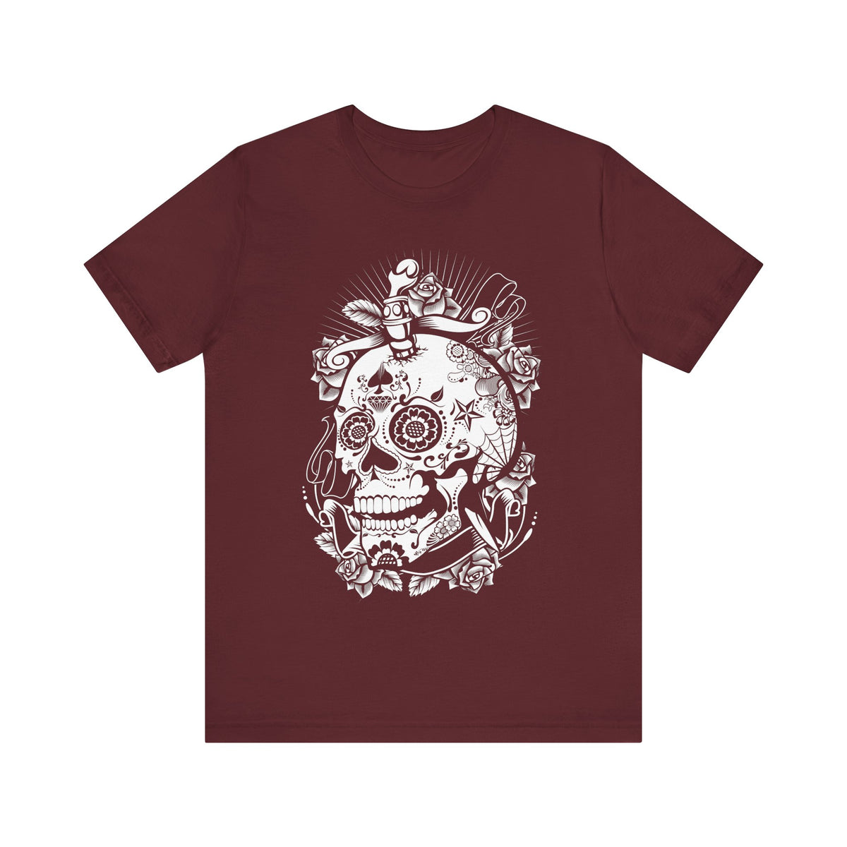 Skull Graphic Unisex Cotton Bella+Canvas Tee with Art Design