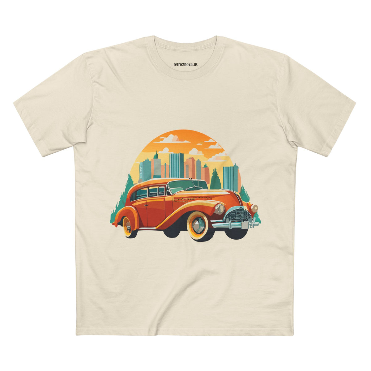 Retro Car Vintage Graphic Tee Staple Unisex 100 Cotton Tee Shirt - RC-19
