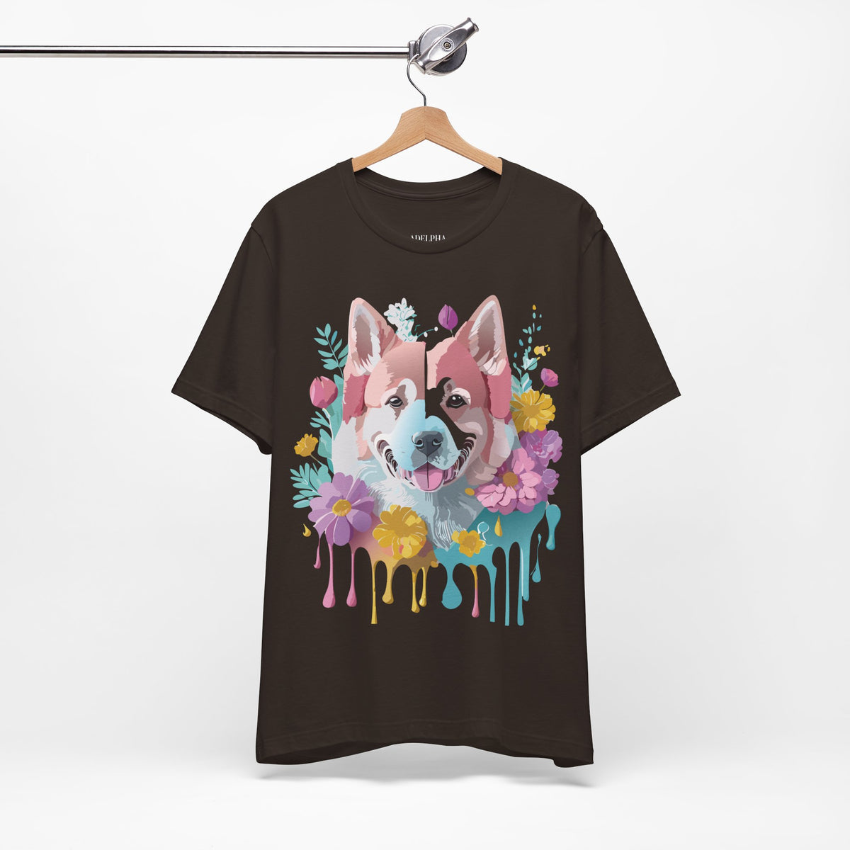 Dog Graphic Unisex Cotton Bella+Canvas Tee with Art Animal Design e121