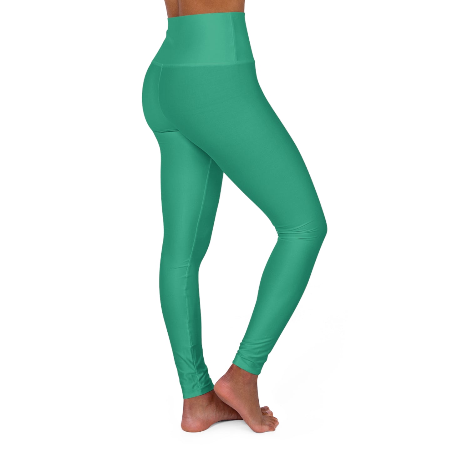 Seaweed Green Color High-Waist Yoga Leggings Women's Seamless Poly-Span Stretchy Pants XS-2XL