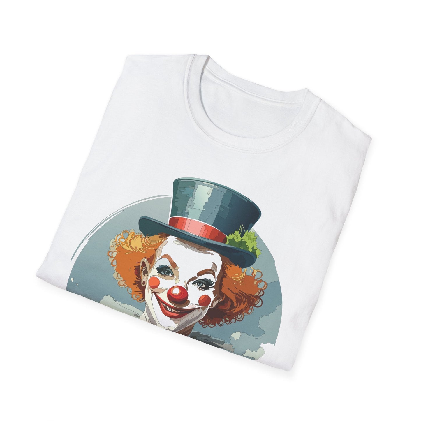 Unisex Clown Shirt Funny Man Circus Design Hundred Percent Ring Spun Cotton Gildan Softstyle Tee
