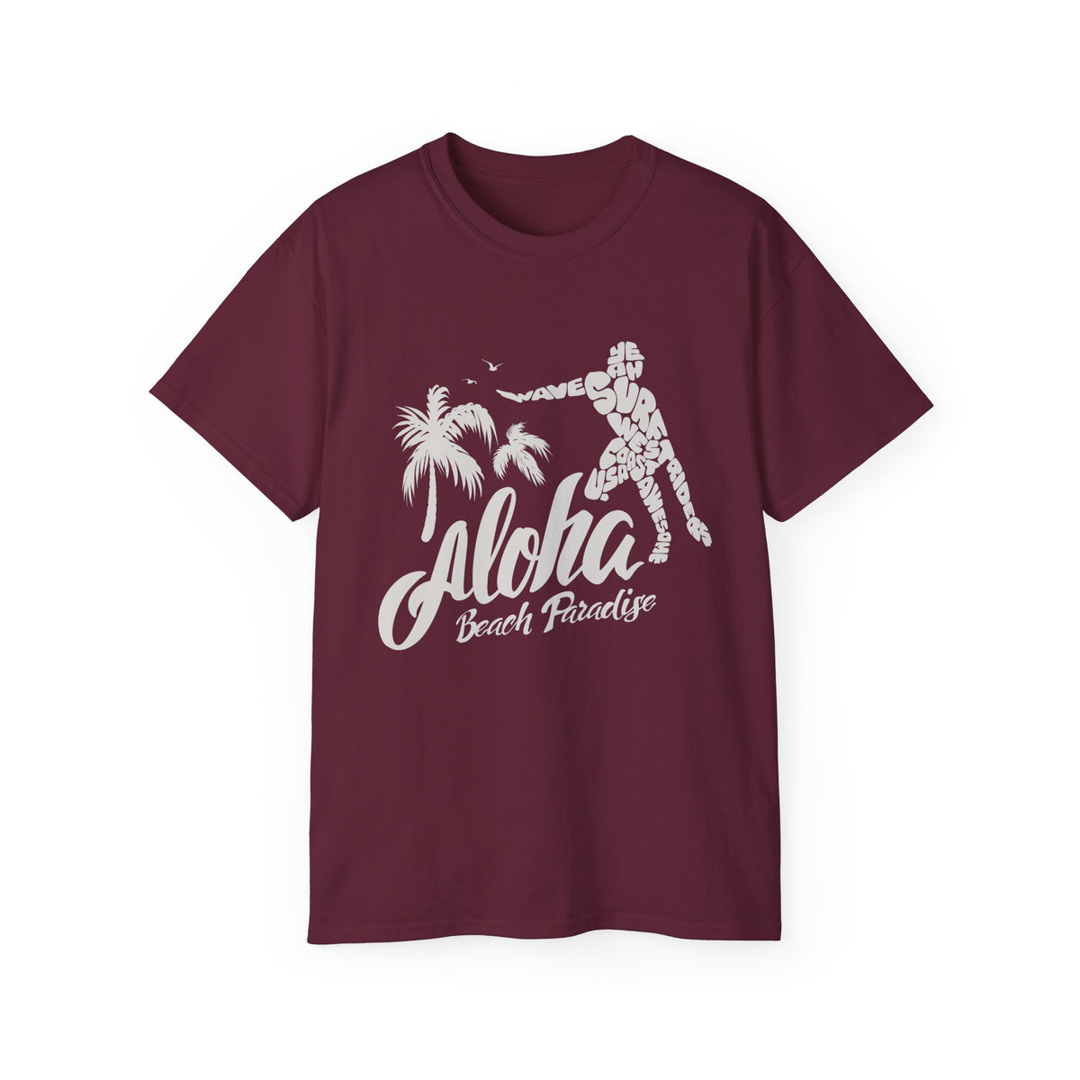 Aloha Beach Paradise T-Shirt | Hawaiian Hula Palm Tree Design
