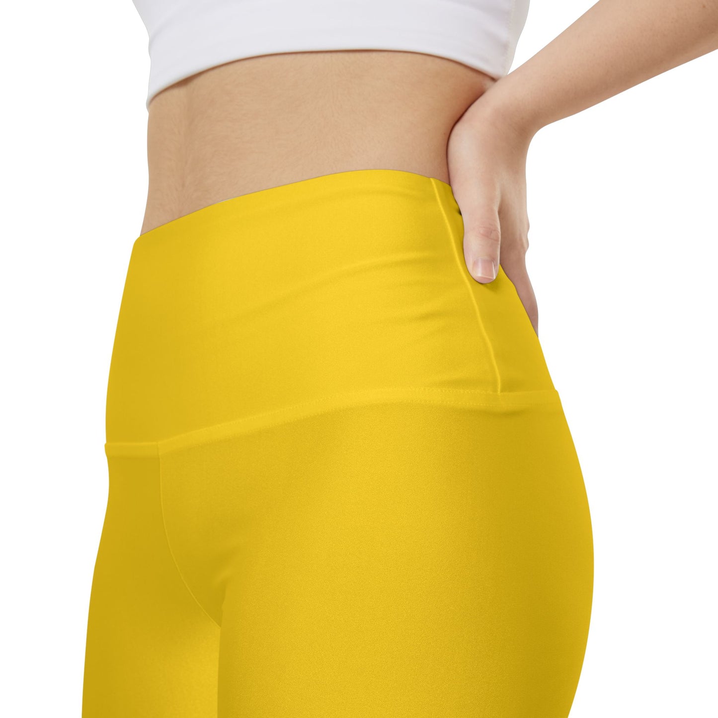 Golden Yellow Women's Yellow Workout Bike Shorts — High-Waist Athletic Biker Shorts