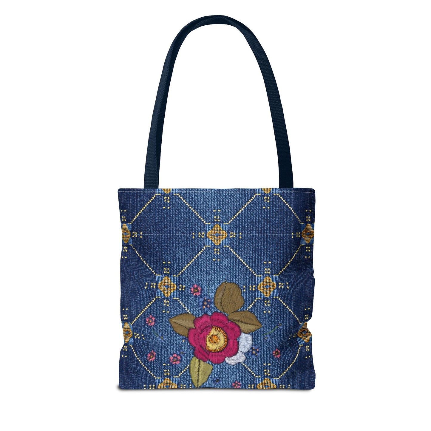 Denim Fabric Imitation Print Unisex Canvas Bag Poly Spun 3 Sizes Tote Bag 160
