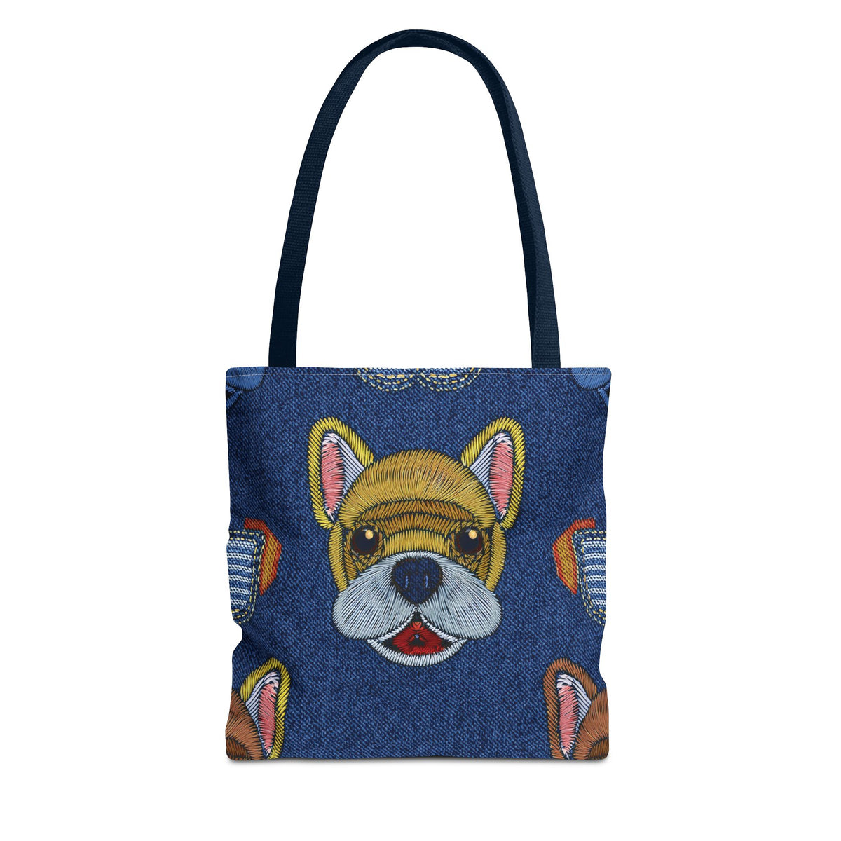 Denim Fabric Imitation Print Unisex Canvas Bag Poly Spun 3 Sizes Tote Bag 191-13