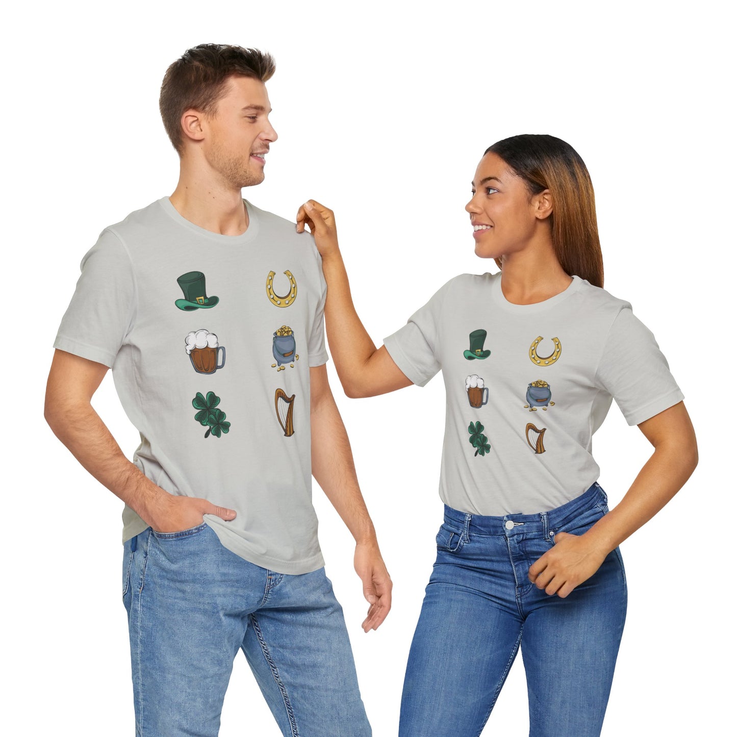 Camiseta unisex de algodón con estampados de la suerte