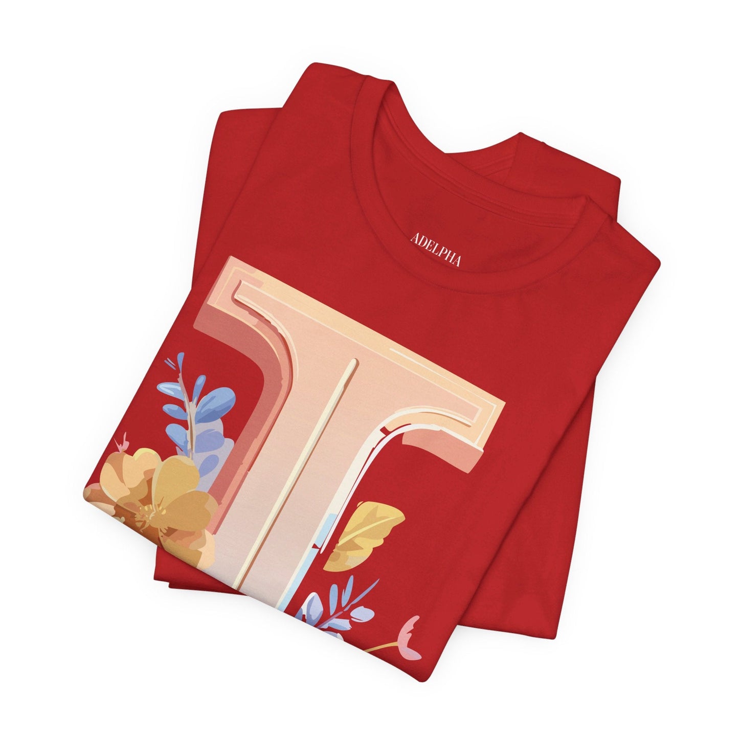 Letter I Shirt Graphic Tee Unisex Vintage Inspired Adelpha Art Design Short Sleeve Tee