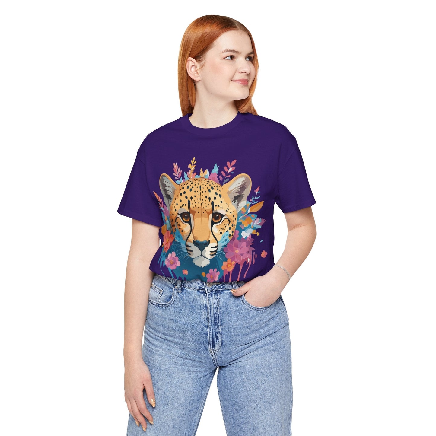 Adelpha Cheetah Graphic Tee Unisex Vintage Inspired Artwork Short Sleeve Jersey