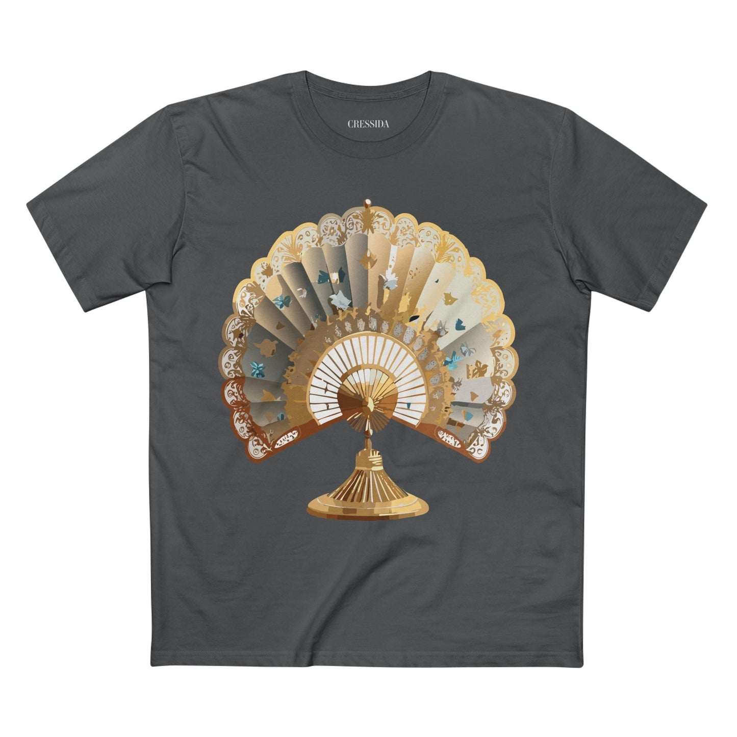 Antique Fan Graphic Design T-Shirt Unisex 100 Cotton Floral Carnival Artwork Tee 22