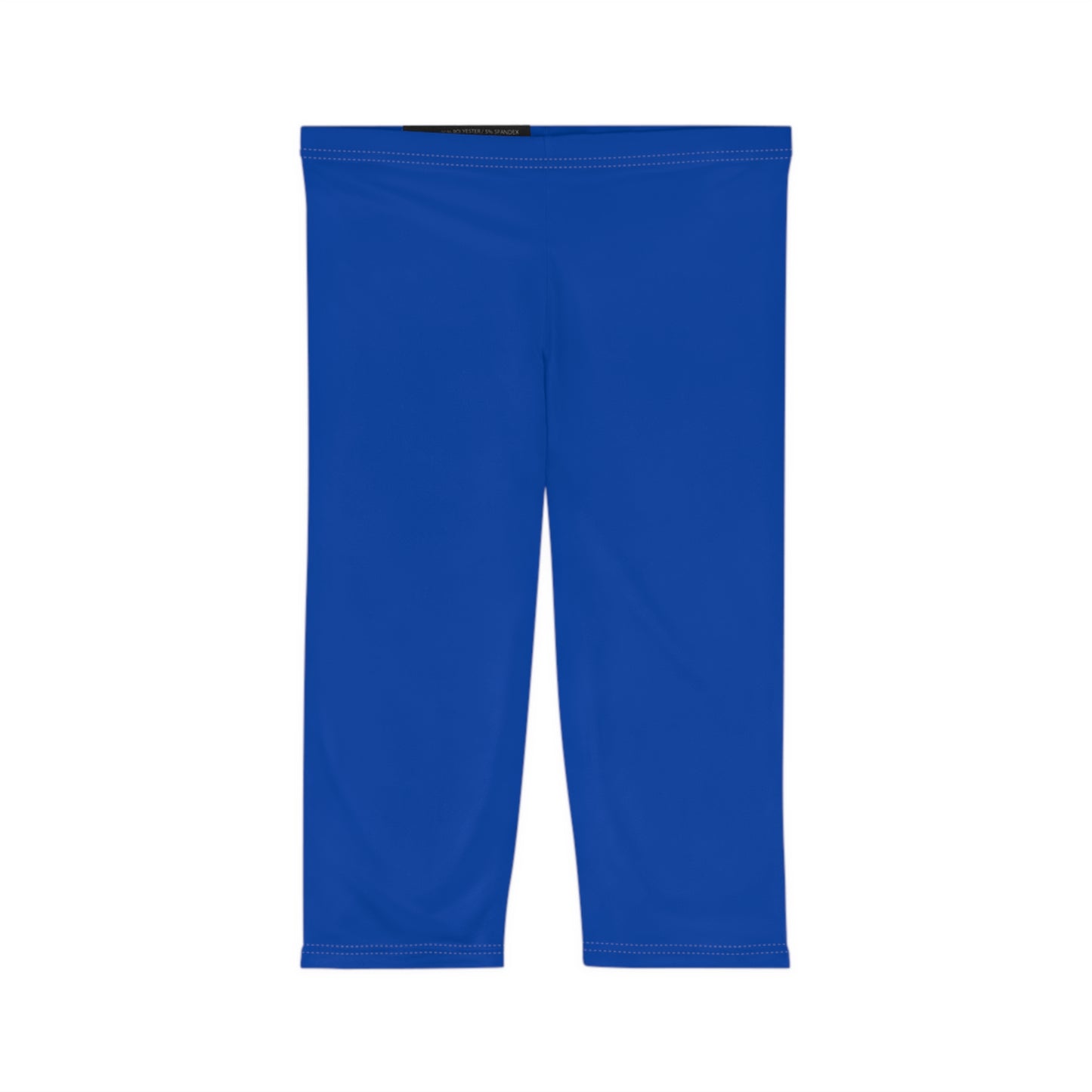 Cobalt Blue Color Women's Brushed Suede Poly Span Casual Capri Leggings XS-2XL