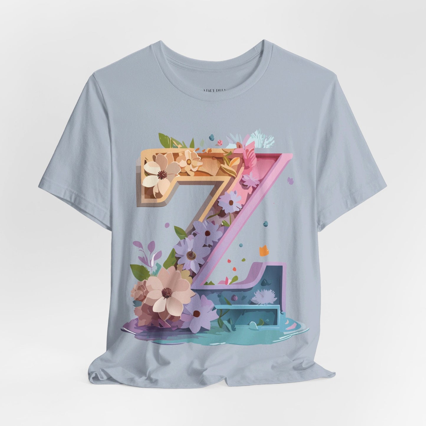 Letter Z Shirt Unisex Graphic Tee By Adelpha Vintage Inspired Jersey Short Sleeve