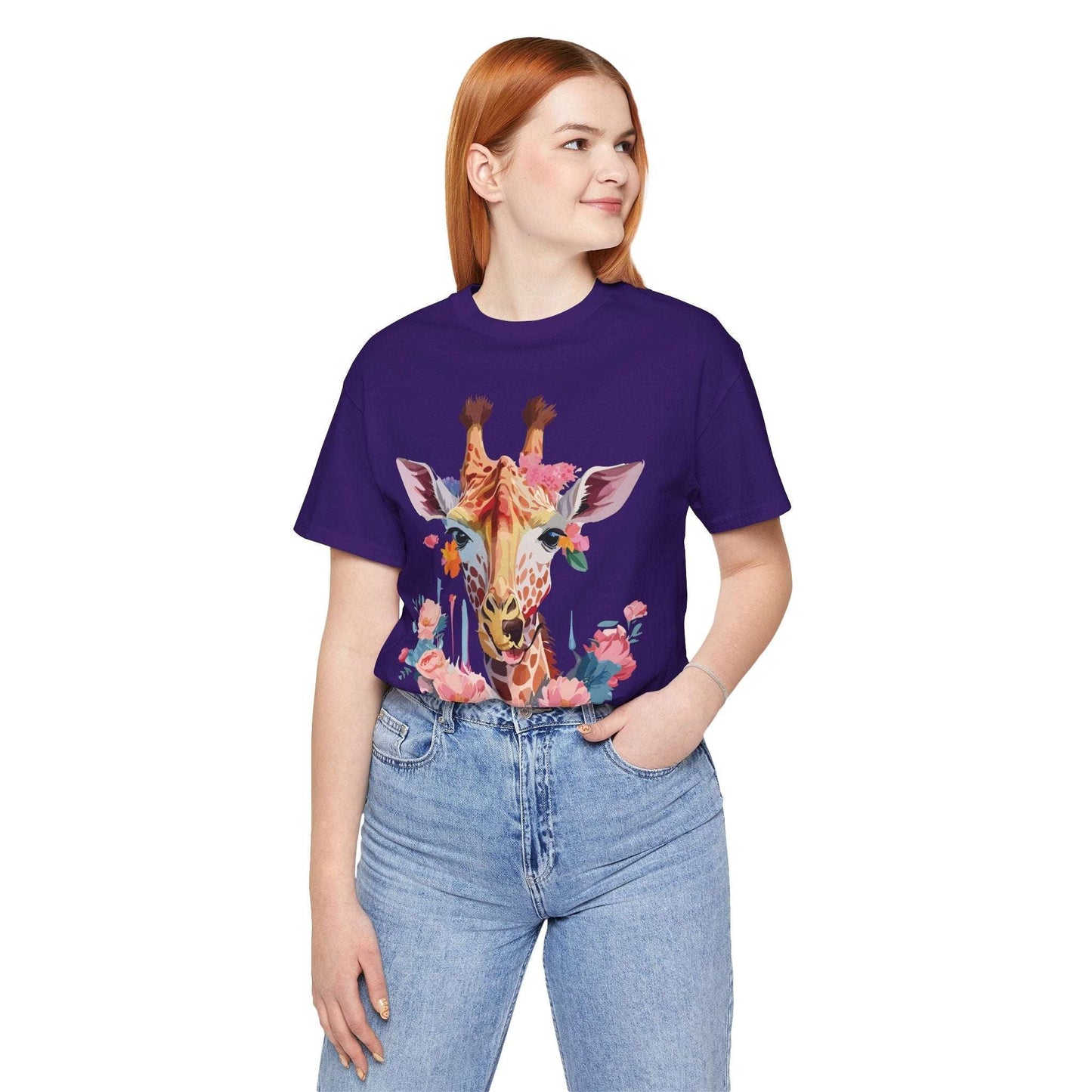 Giraffe Graphic Unisex 100 Cotton Vintage Animal Art T-Shirt 2