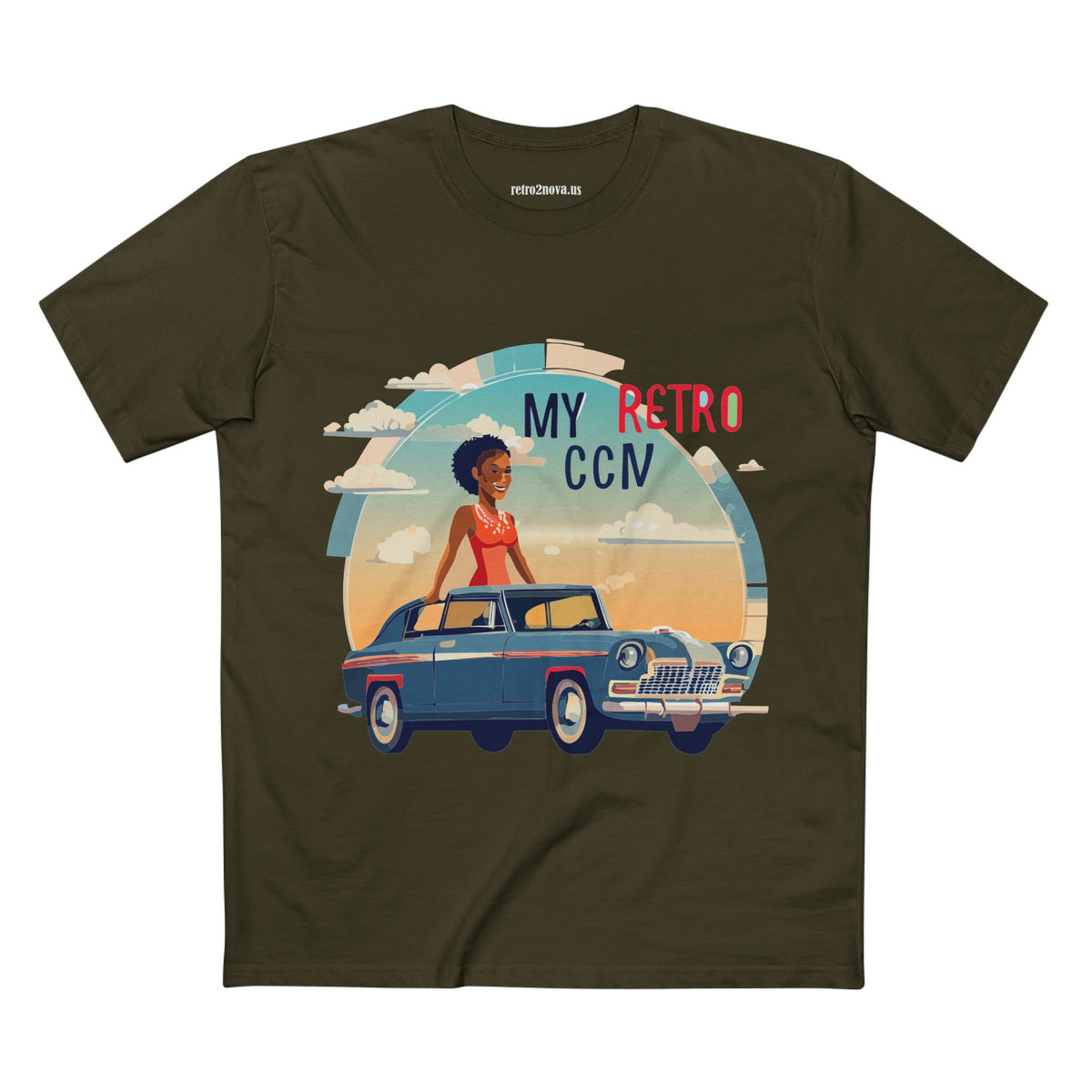 Retro Car Vintage Graphic Tee Staple Unisex 100 Cotton Tee Shirt - RC-14