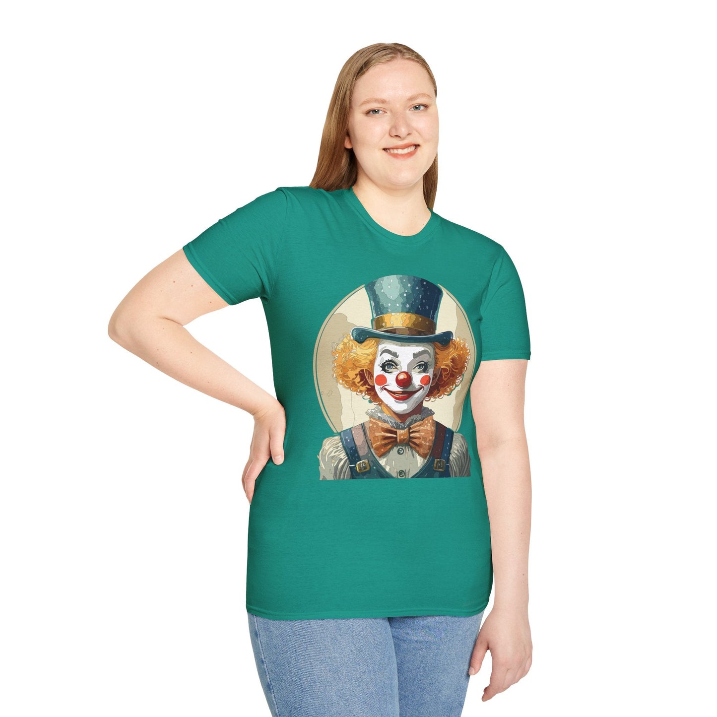 Clown Shirt Unisex T Shirt With Clown Circus Theme Funny Man Shirt Gildan Softstyle 64000