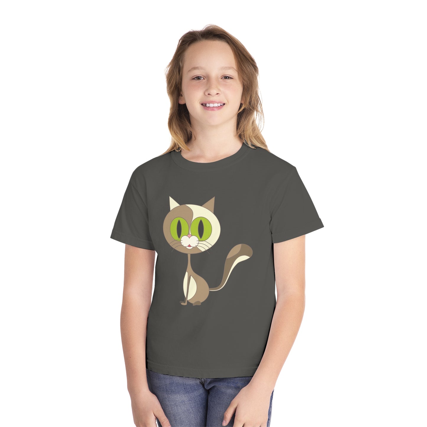 Youth Tee Shirt with Little Cat