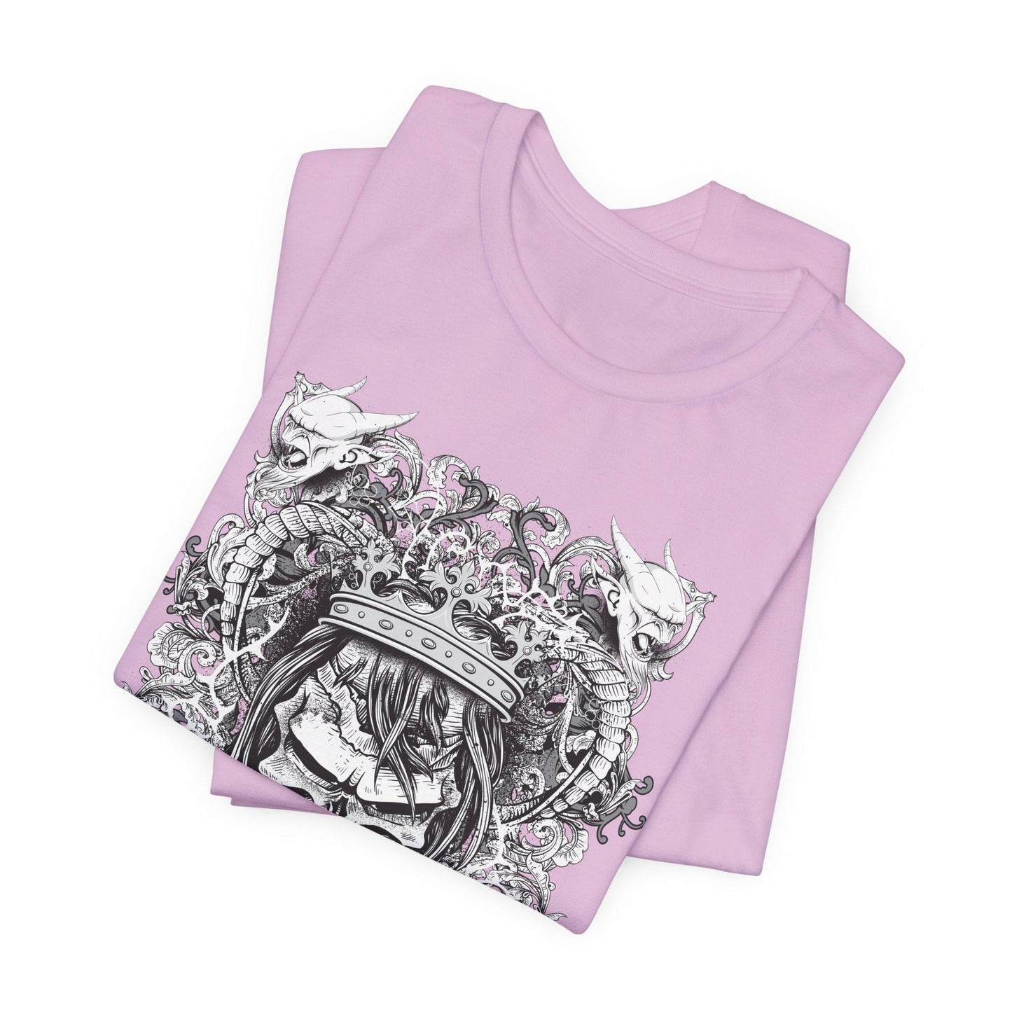 Gothic Skull Illustration Graphic Unisex Cotton T-Shirt r13