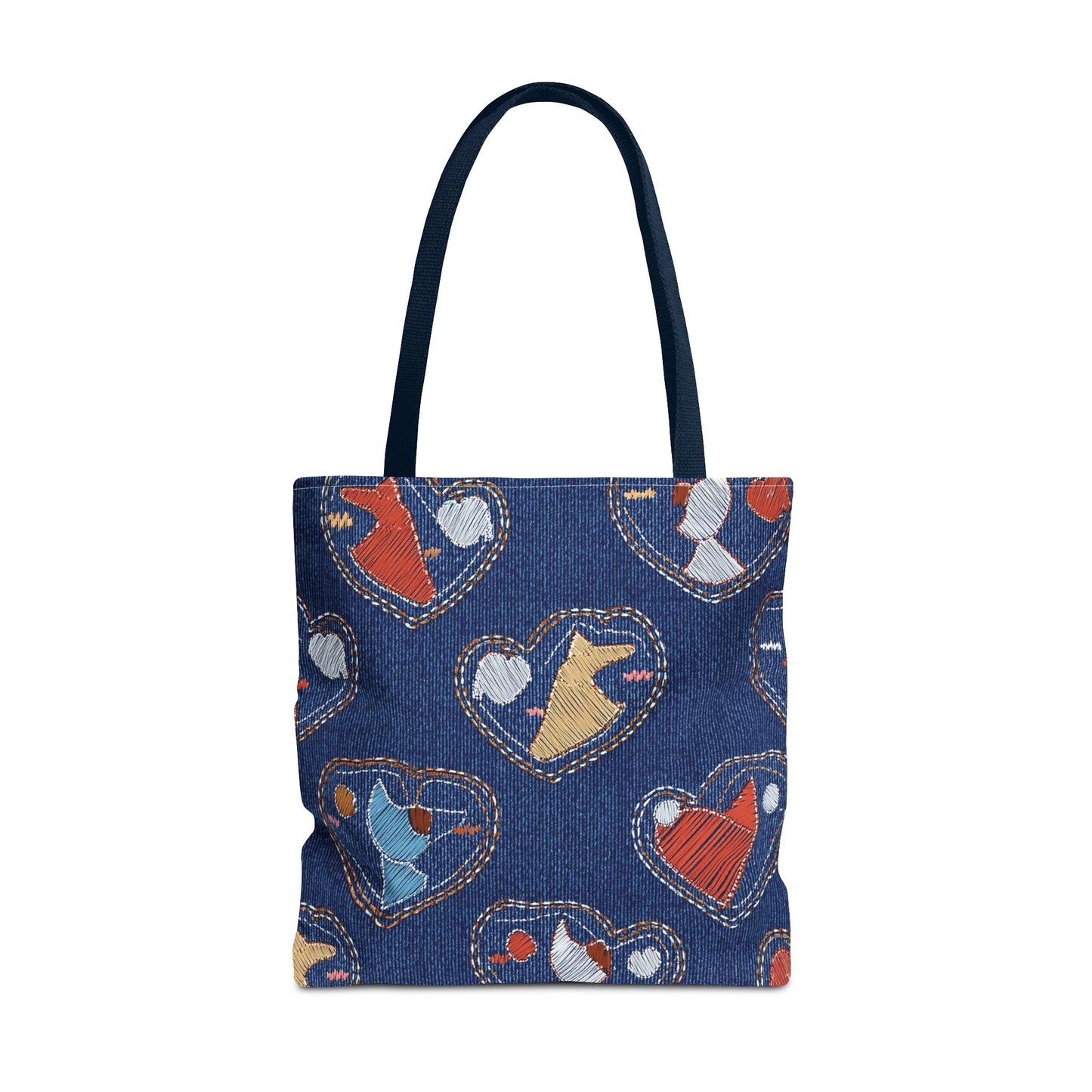 Love Day Graphic Design Denim Fabric Imitation Print Unisex Canvas Bag POLY 3 Sizes Tote Bag 201-12
