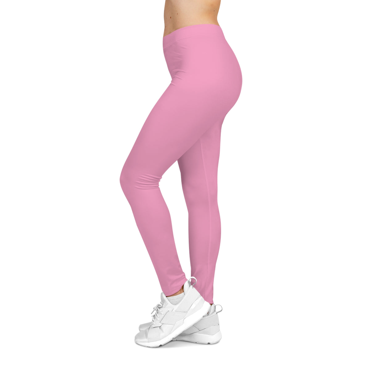 Doll Pink Color Women's Poly-Span Casual Leggings XS-2XL