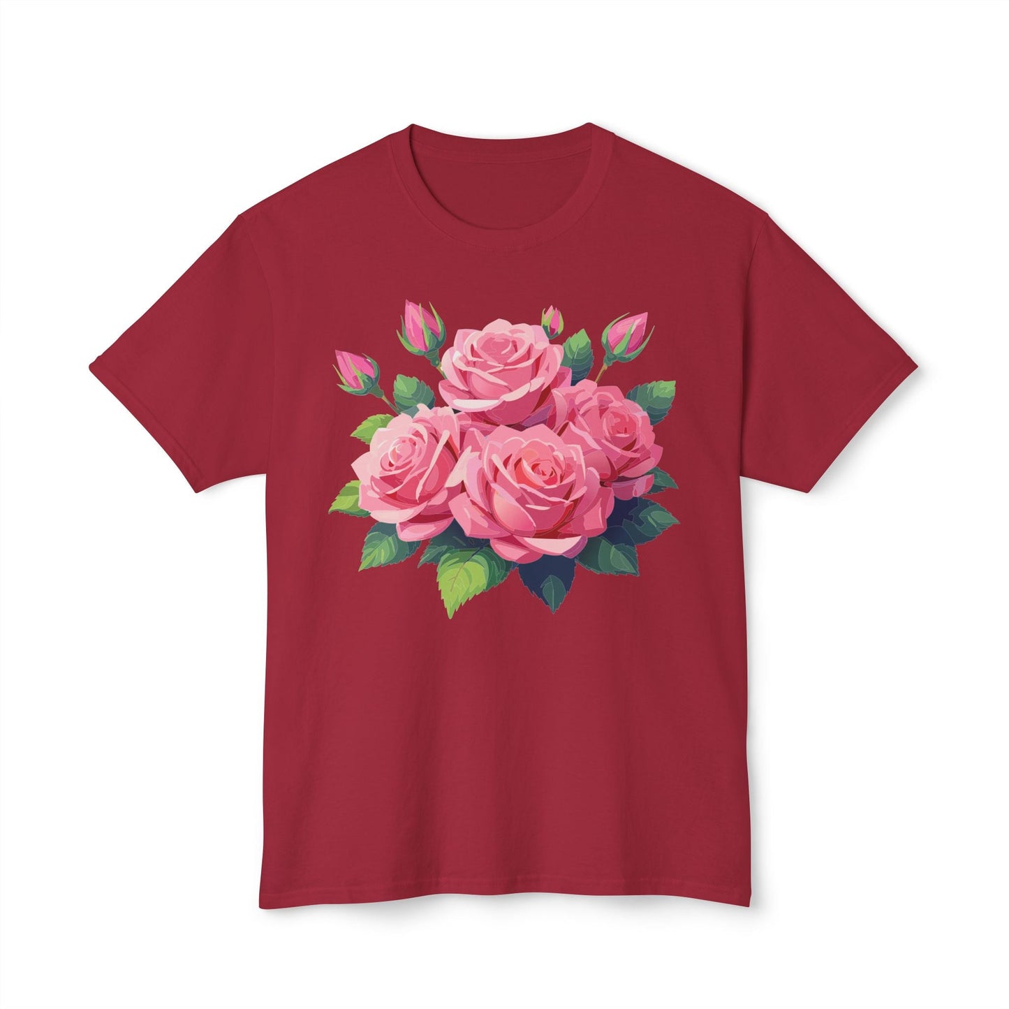 Unisex Floral T Shirt With Vintage Flowers Art Print Cotton Tee USA Made Premium Comfort