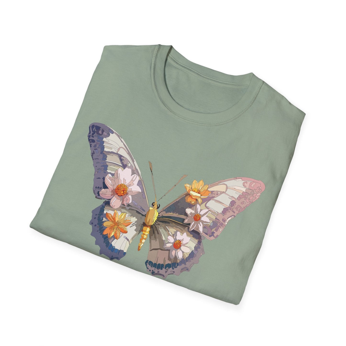 Butterfly Shirt Unisex Short Sleeve Tee Monarch Butterfly Design Gildan Softstyle 64000