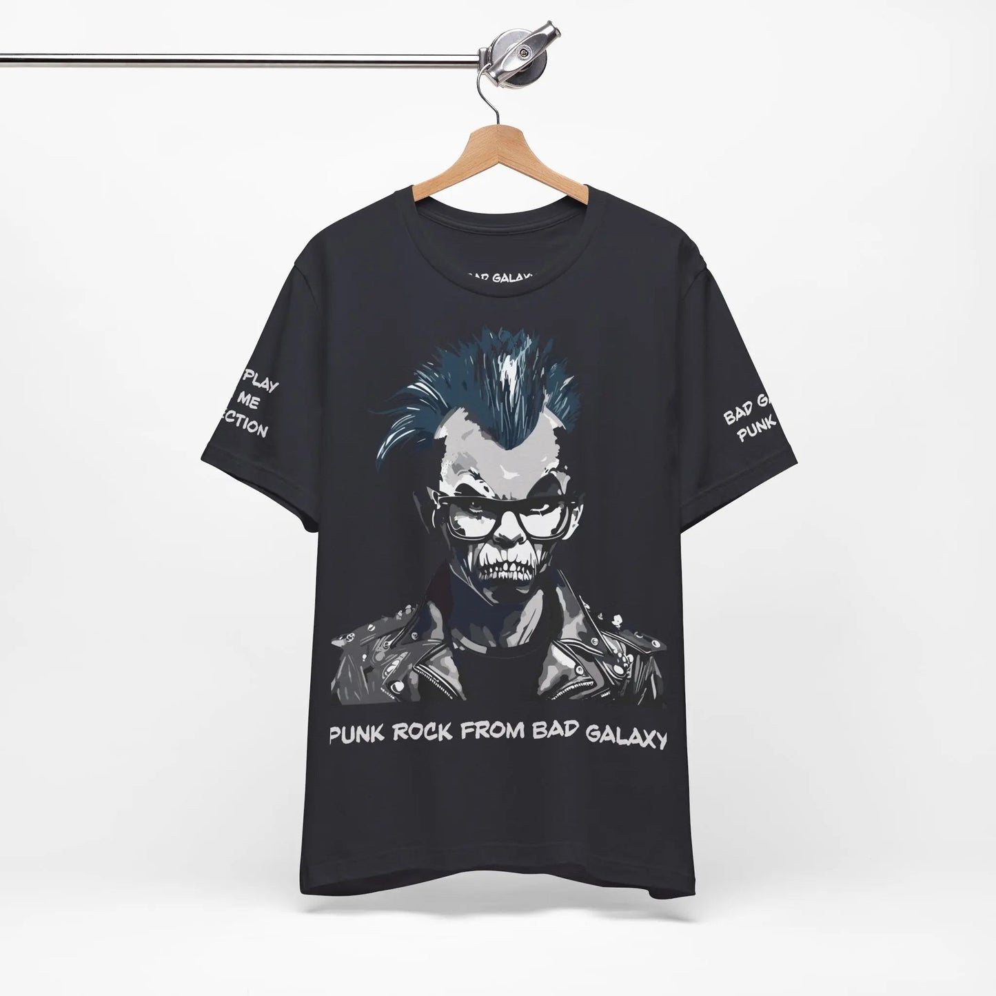Punk Rock Tee Shirt From Bad Galaxy 100 Percent Cotton Eco Friendly Inks Made To Order USA Designed