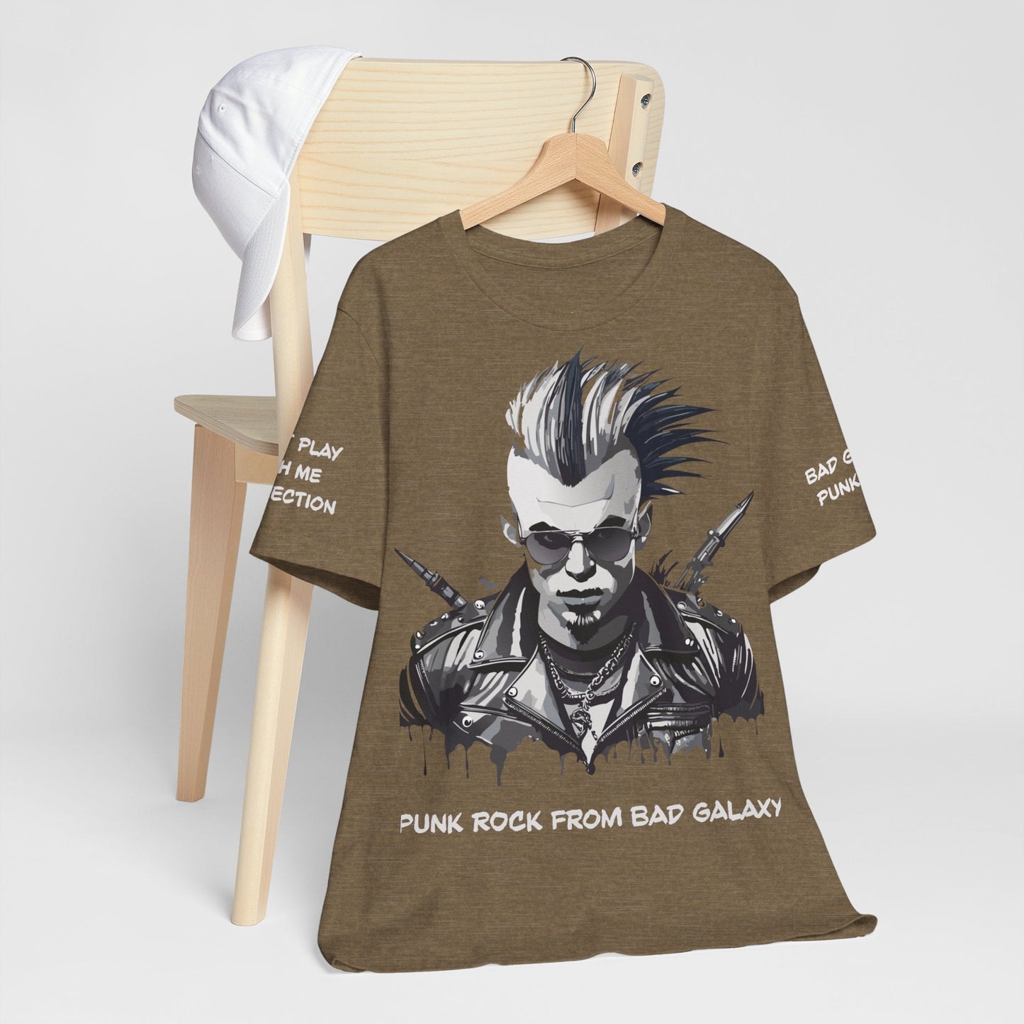 Punk Rock Tee Shirt 100 Percent Cotton Made To Order From Bad Galaxy Eco Friendly Inks USA