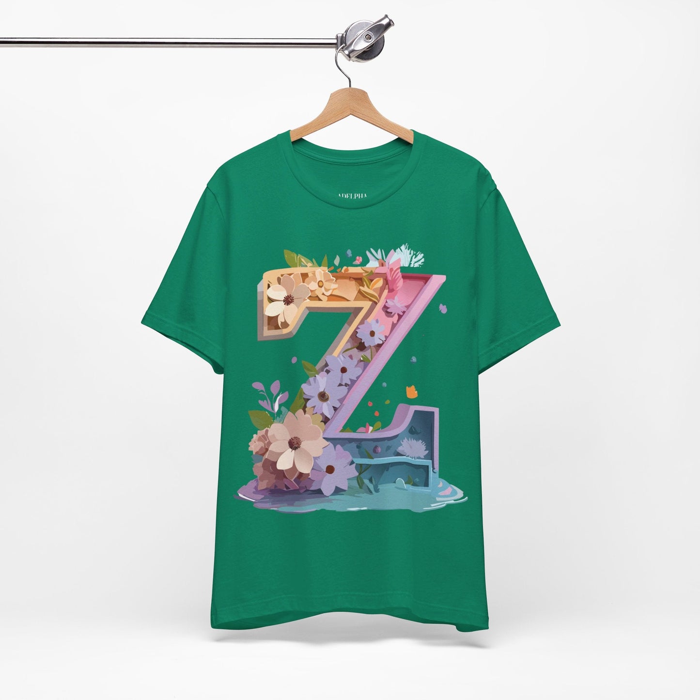 Letter Z Shirt Unisex Graphic Tee Adelpha Vintage Inspired Artwork Short Sleeve Jersey